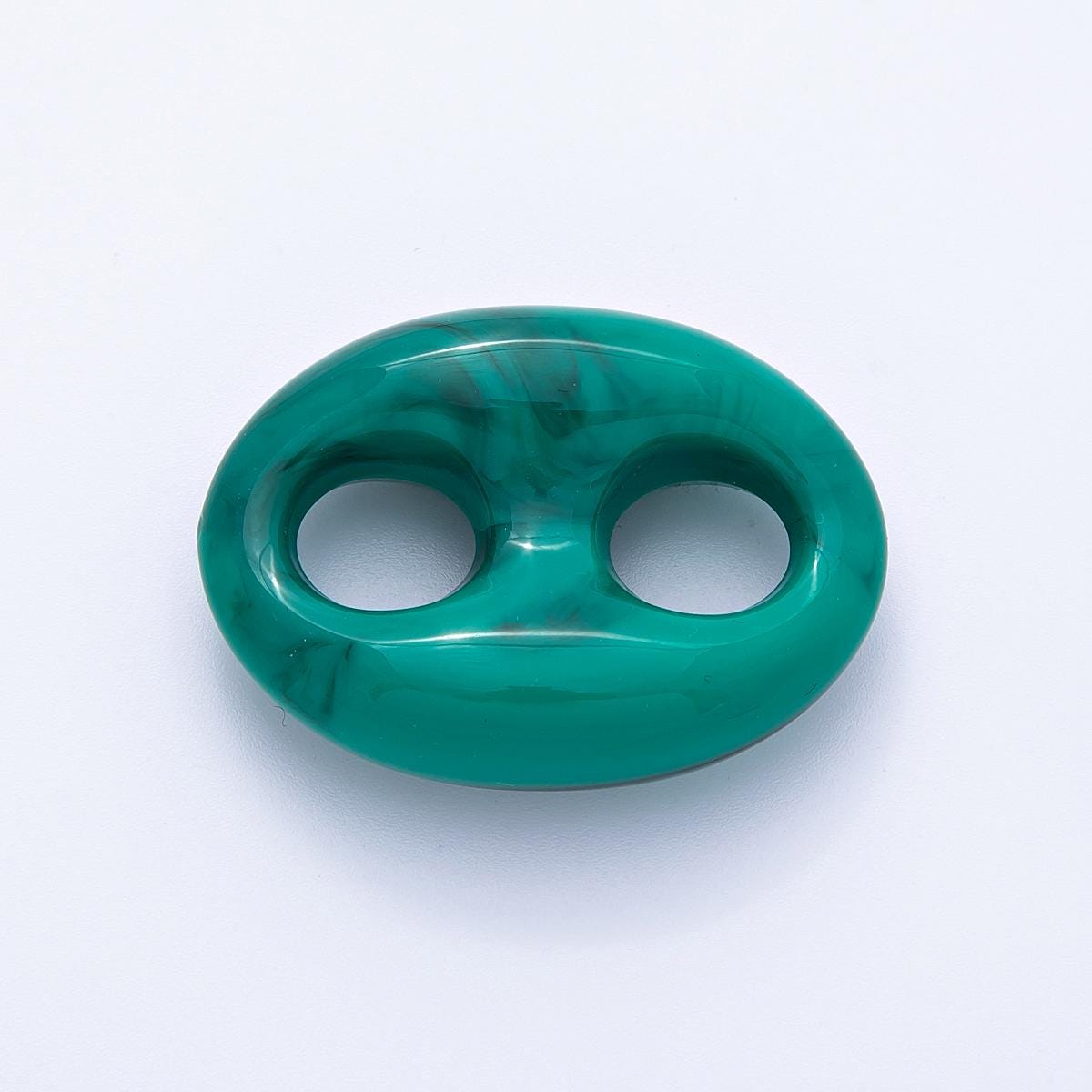 Retro Acrylic Button Bead Connectors 40.9mm Marbled Double Hole Links for Jewelry Making Scarf Rings Earrings DIY Supplies | FINDINGS-00072