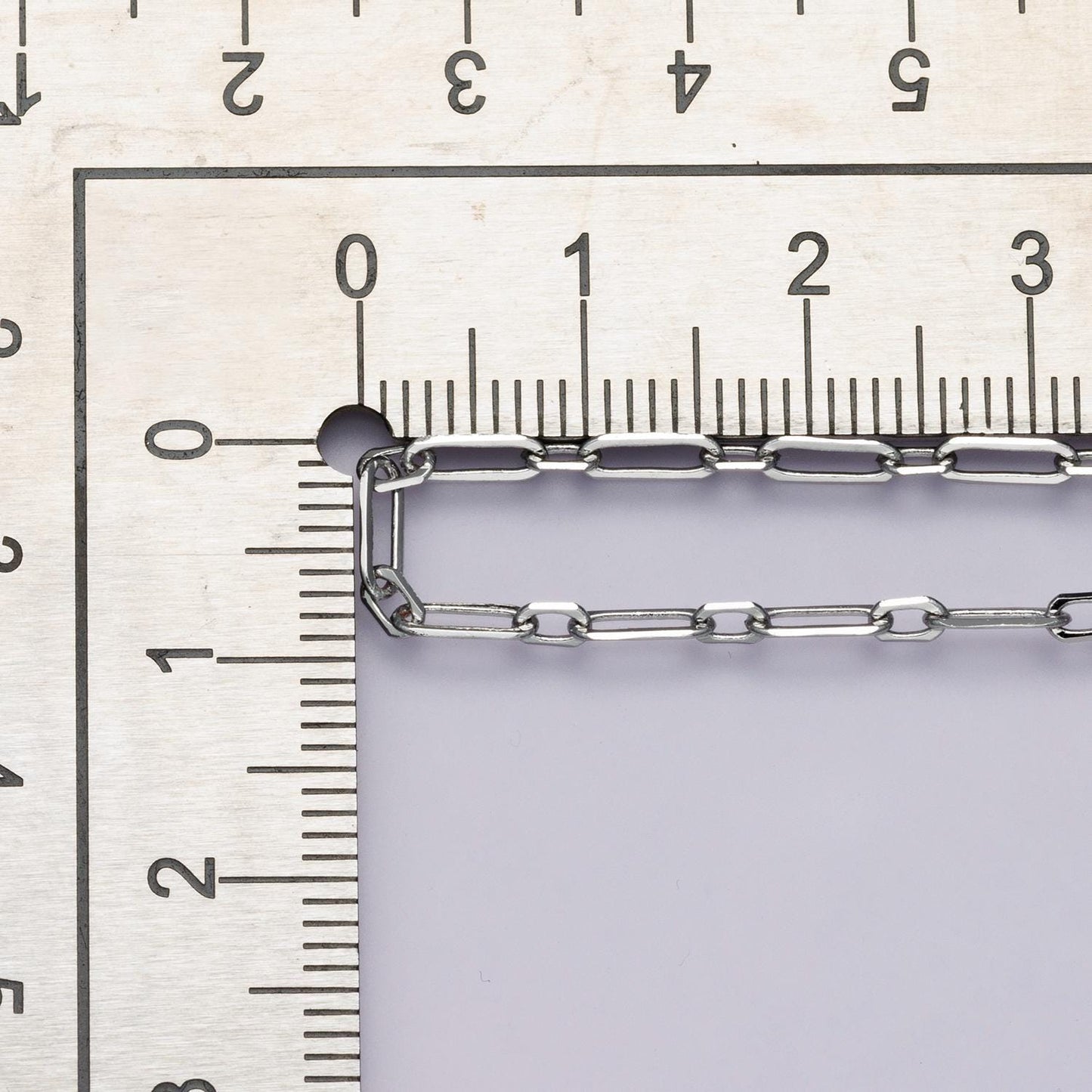 Silver Oval Paper Clip Chain by Yard, Link Chain , Wholesale bulk Roll Chain for Jewelry Making, Size 2.3mm, ROLL-1861