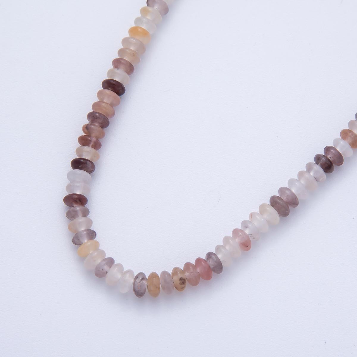 Natural Gemstone Rondelle Beads, 4mm Smooth Spacer Beads by Strand for DIY Jewelry Making Supply necklace bracelet | WA4176