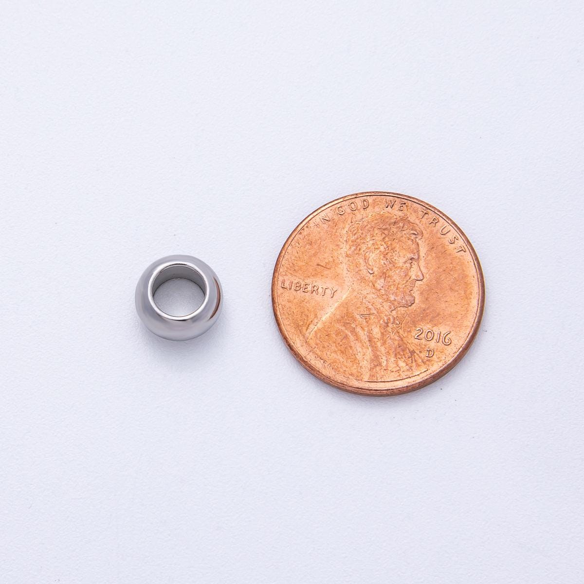 Stainless Steel 7.9mm Minimalist Rondelle Bead Set by 10 Pieces Minimalist Donut Spacer for DIY Jewelry Sleek Modern Finding | Beads-00139