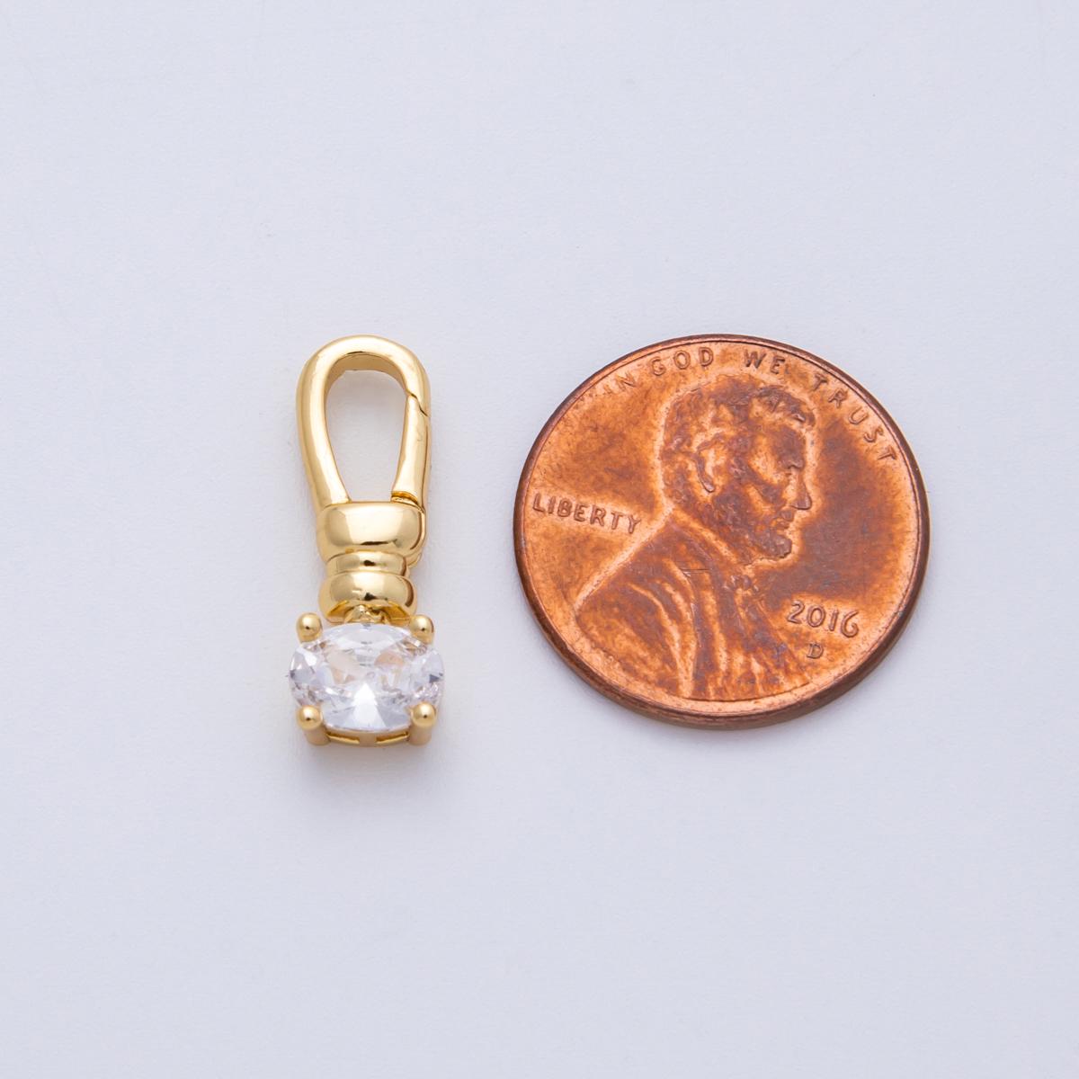 18K Gold Filled 20mm Clear CZ Push Gate Clasp Closure Jewelry Finding component Connector for necklace & bracelet making | Findings-00052