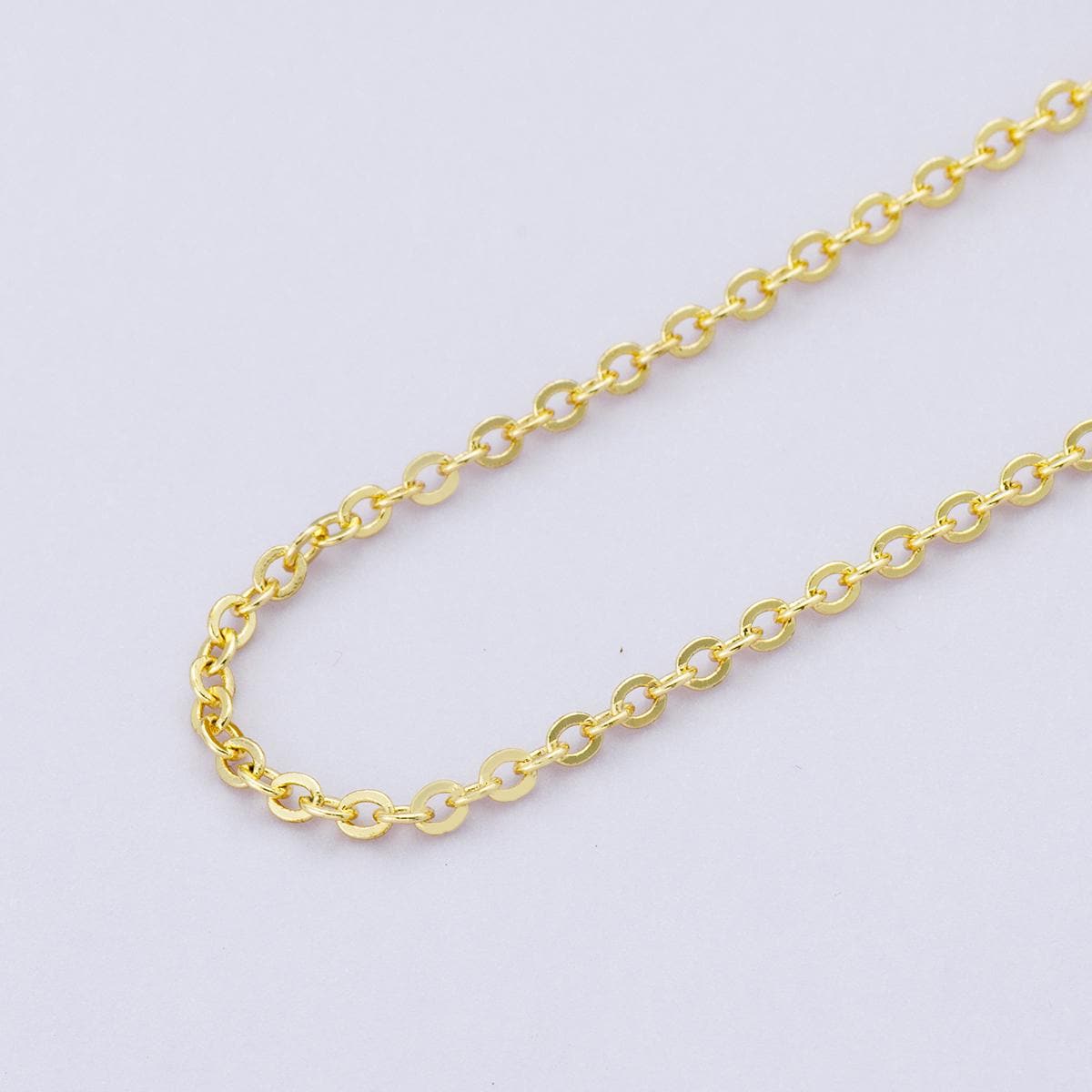 24k Gold Filled 2mm Rolo Cable Link Chain by Yard Wholesale Bulk Minimalist Stacking Jewelry Supply Necklace Bracelet Making | ROLL-01865