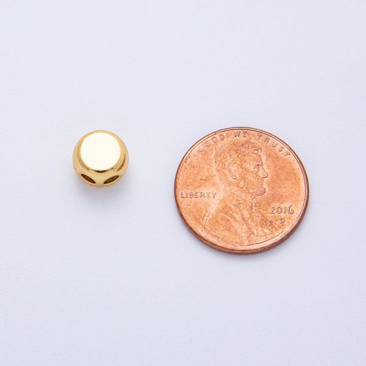 18K Gold Filled 8mm Round Double Hole Adjustable Rubber Stopper Bead Silicone Insert Positioning Bead Jewelry Making Supply | Findings-00064