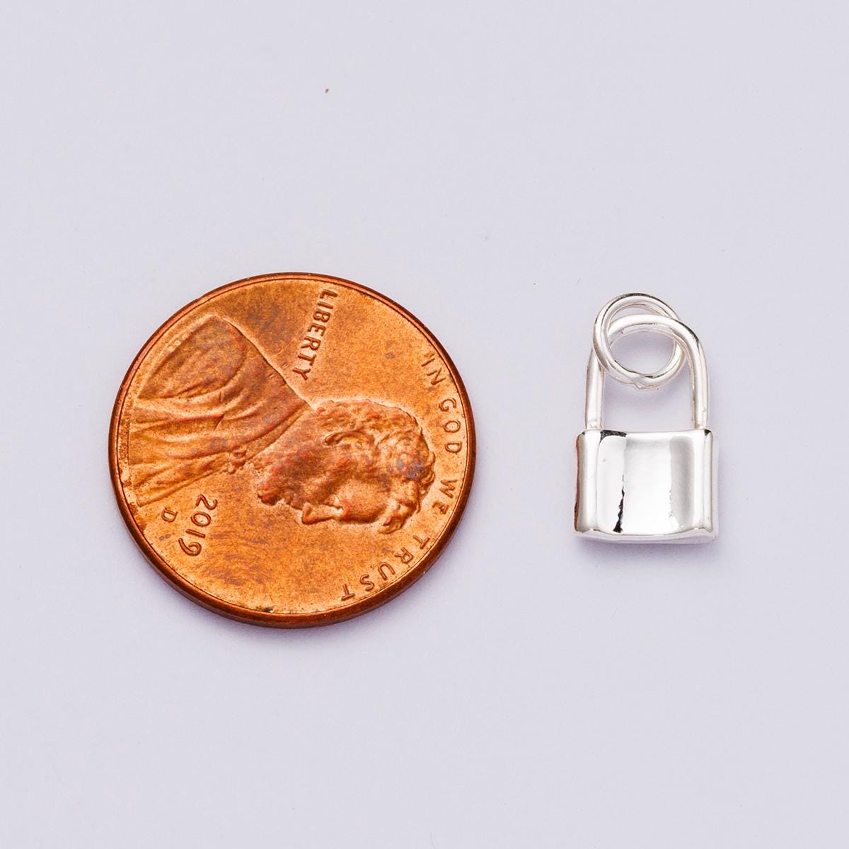 Silver Padlock Charm 12.2mm Romantic Love Lock Pendant Minimalist Jewelry Supply Gift for Her DIY Supply for custom Necklace | CHARMS-00449
