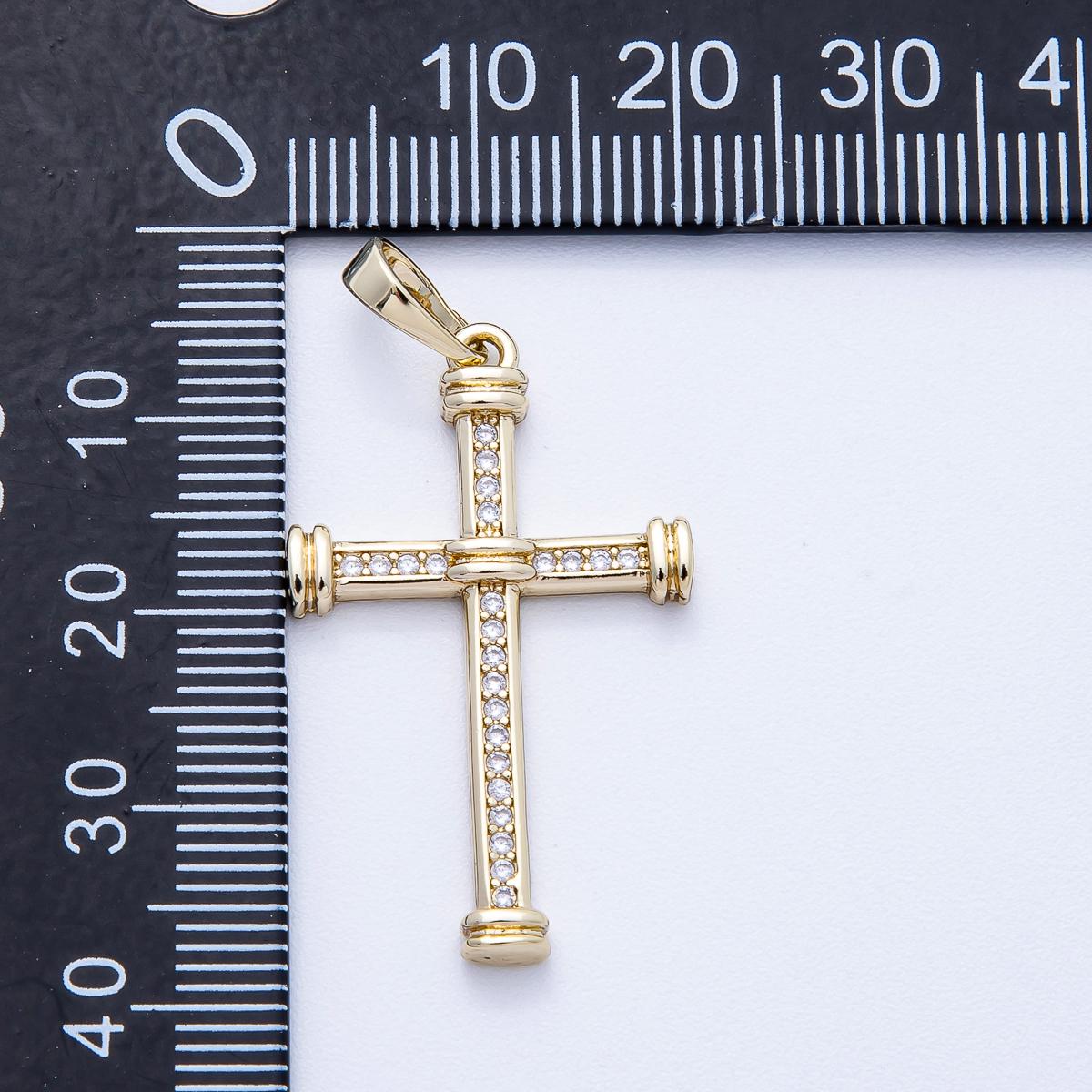 14k Gold Fill Minimalist Cross Pendant Catholic Christian Religious Charm for Necklace Making Charms-00430