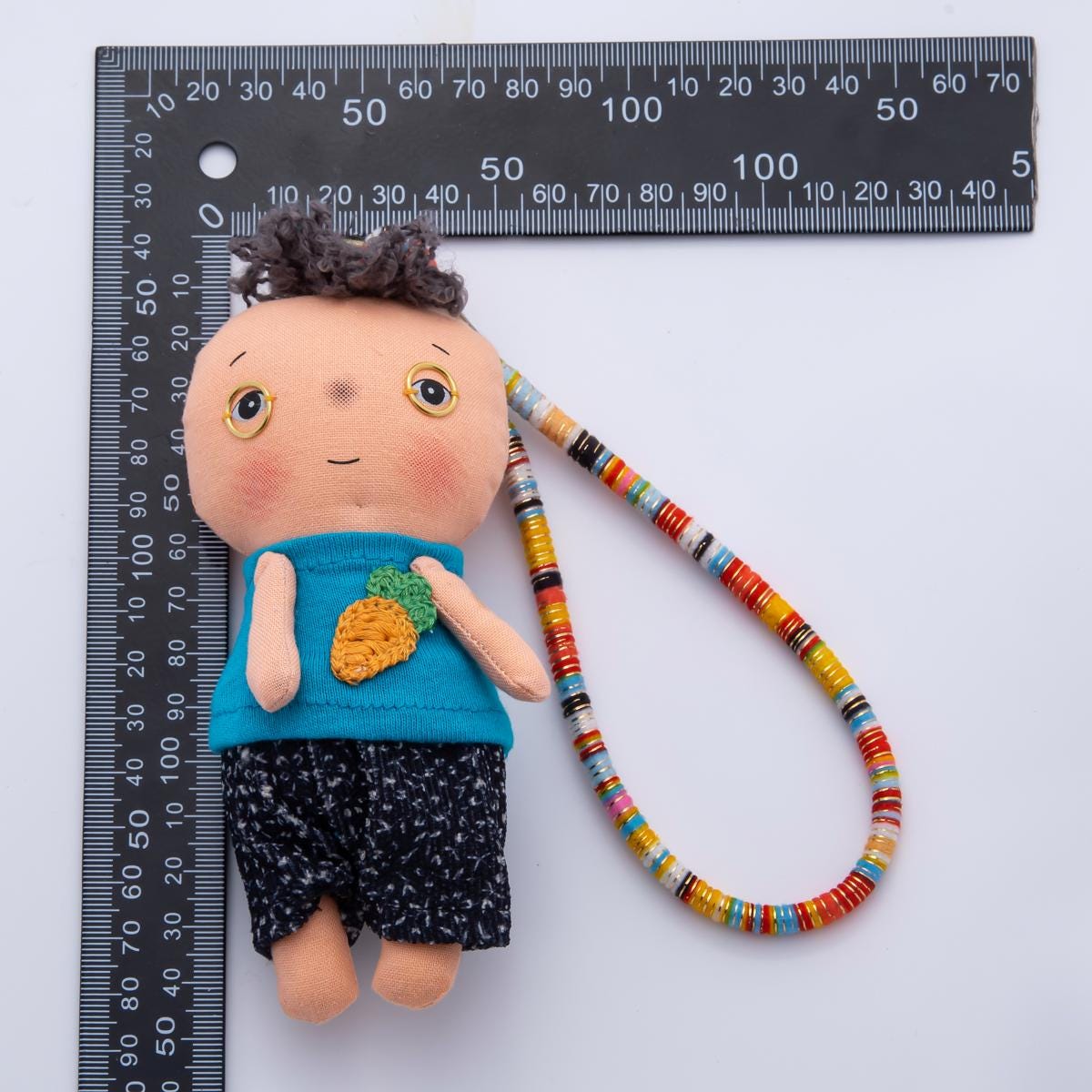 Fabric Doll 300mm Blue Carrot Tee Little Boy Keychain Plushie for Purses Backpacks colorful lanyard accessories | WB-00063