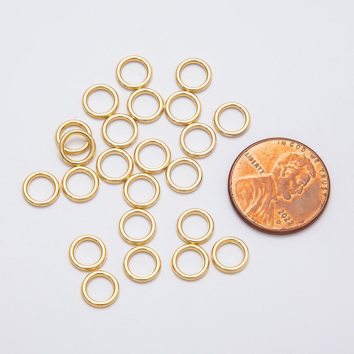 1 Pack 1mm x 7mm 16k Gold Filled Jump Ring O closure Connectors for Jewelry Making DIY Supply for custom necklace bracelet | FINDINGS-00135