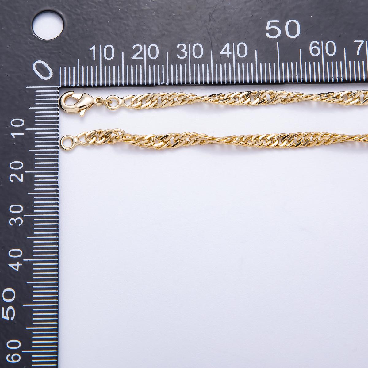 1pc 17.71'' ready to use gold Singapore necklace chain, layering spiral chain dainty necklace, perfect for pendant necklace wa-4300