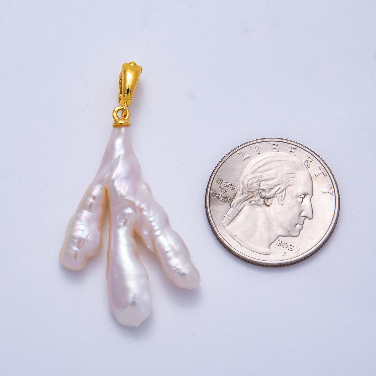 18K Gold Filled 44.8mm Sea Coral Pearl Pendant Reef Shaped Baroque Branch Necklace Under the Sea Gift for her DIY Supply | Charms-00493