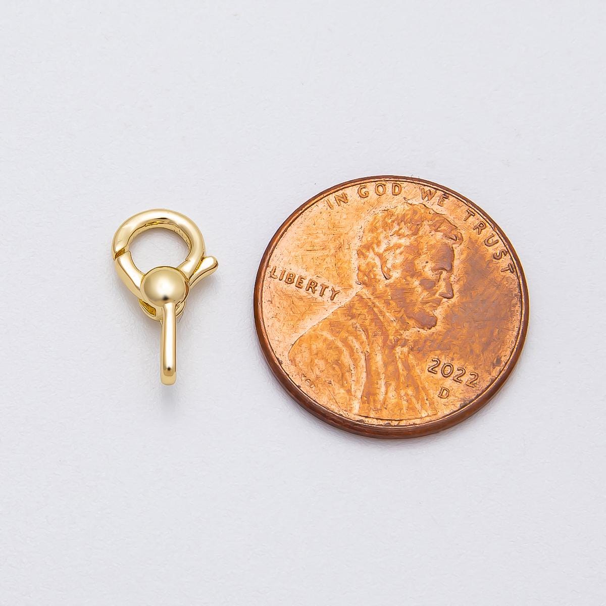 16K Gold Filled 13.5mm Round Lobster Claw Clasps Findings in Gold & Silver Modern Chunky Connector Charm Holder DIY Supply | Findings-00150
