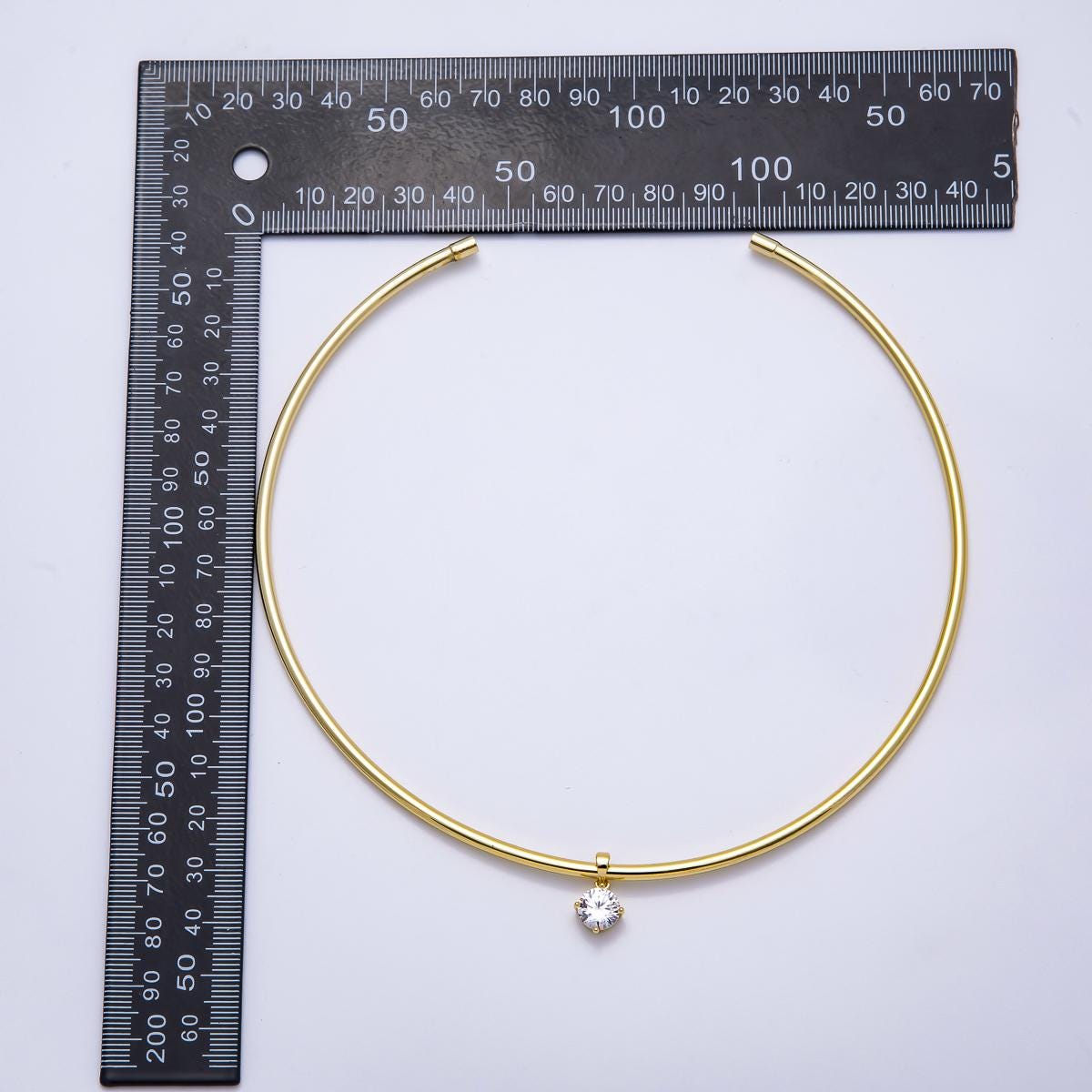 New Gold Collar necklace with Cz Charm for minimalist jewelry cuff necklace WA-4363