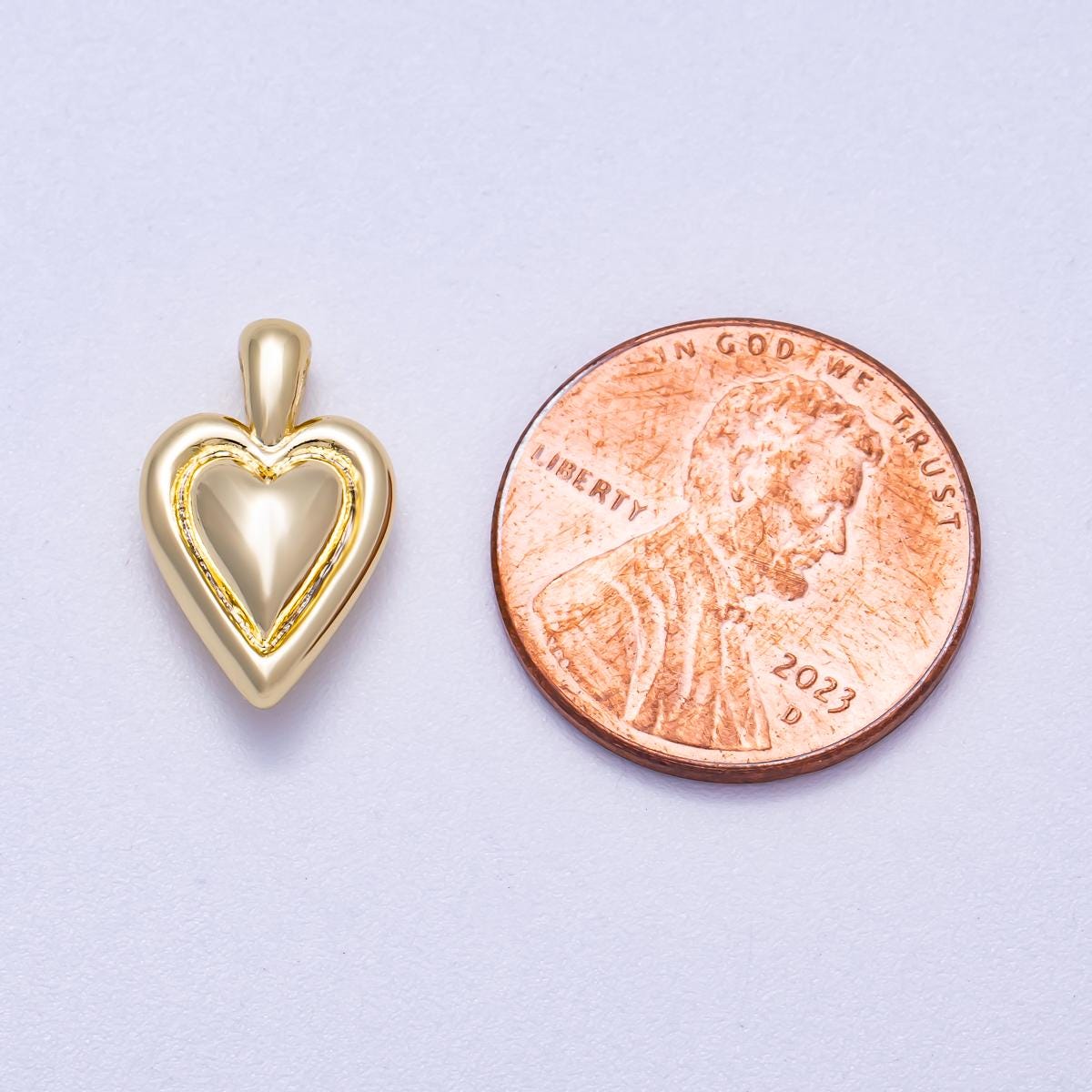 16K Gold Filled 16mm Minimalist Chubby Love Heart Pendant Dainty Jewelry DIY Jewelry Making Supply custom necklace bracelet | Charms-00632