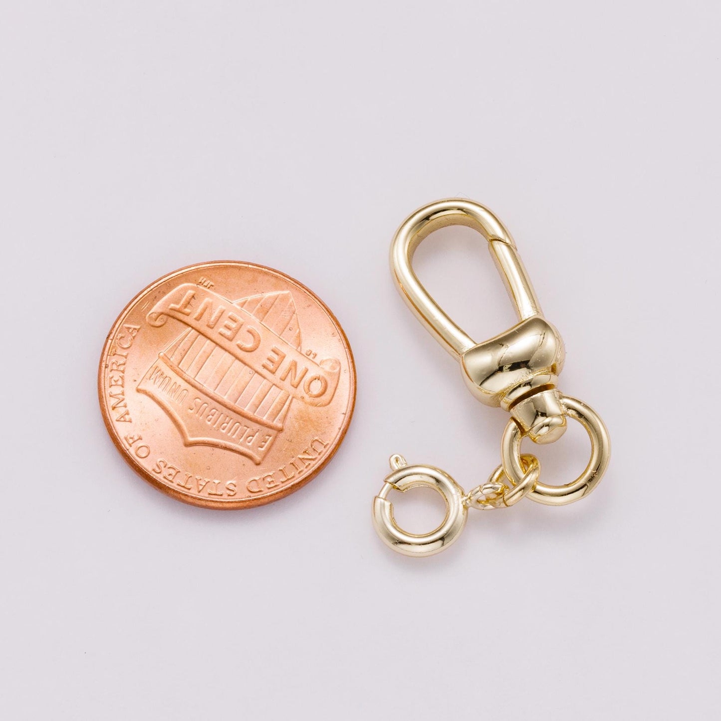 16K Gold Filled 35mm Minimalist Swivel Lobster Clasp with Spring Ring Closure Charm Connector Jewelry Making Supply | Findings-00154