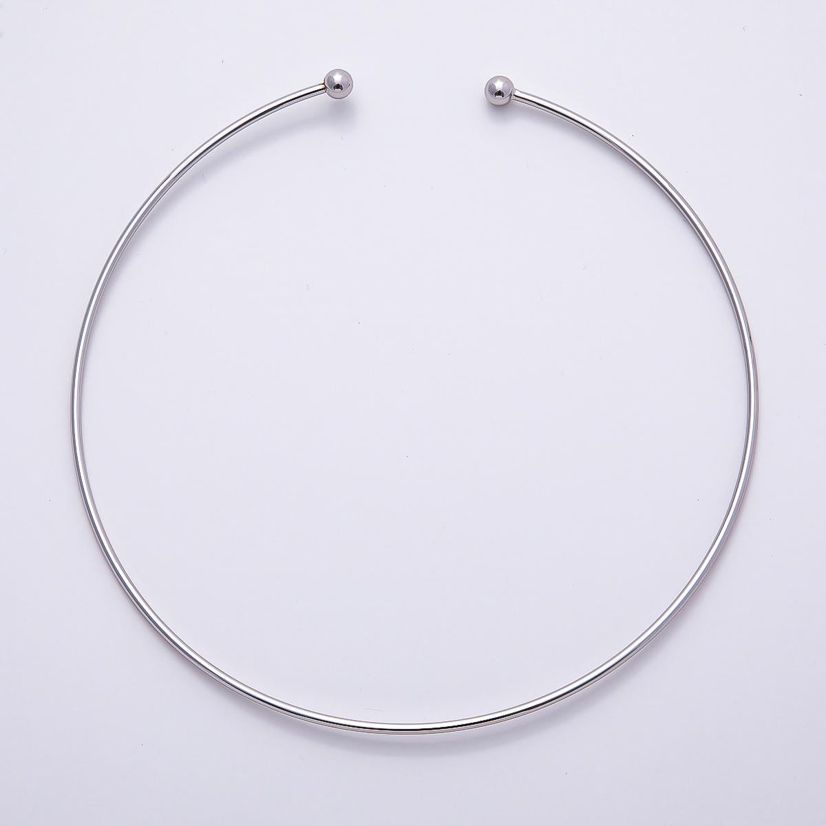 16k Gold Filled 133mm NEW DESIGN Cuff Necklace Wire Choker Charm Holder Elegant diy Supply for custom Jewelry | WA-4480