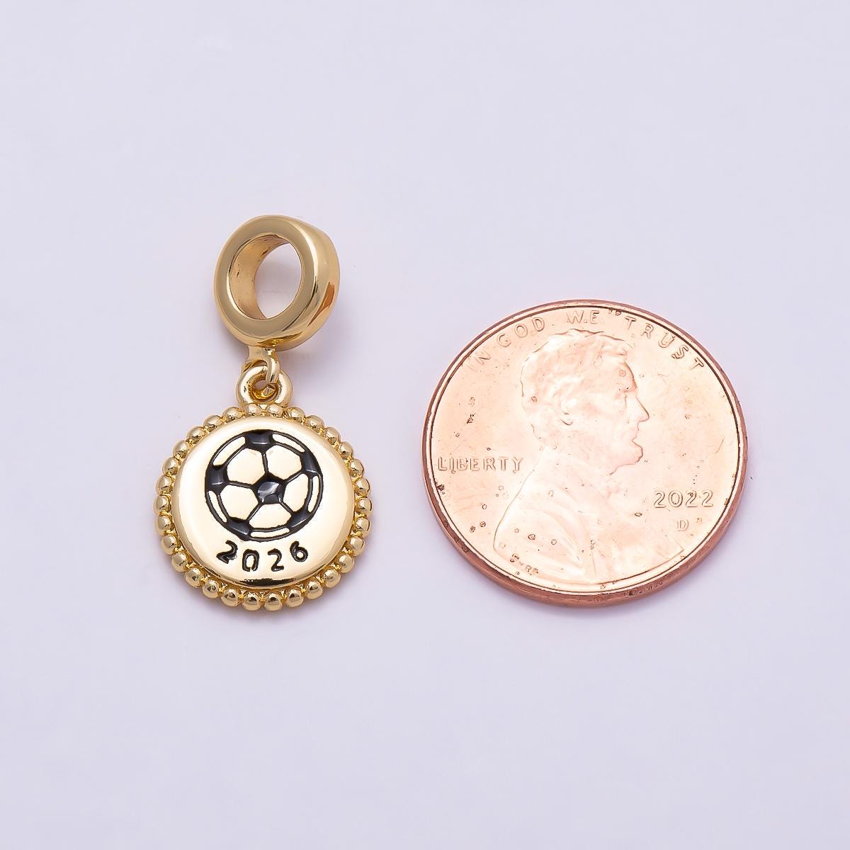 2026 World Cup Enamel soccer ball 18k gold filled sports charm for bracelet necklace jewelry making supply | CHARMS-00960