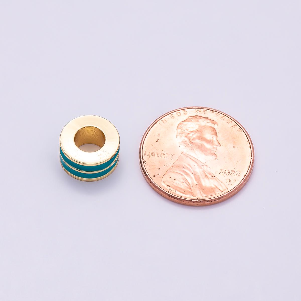 16k Gold Filled 10mm Colorful Enamel Rondelle Spacer Beads Disc Charm for Jewelry Making Supplies for custom Necklace Bracelet | BEADS-00327