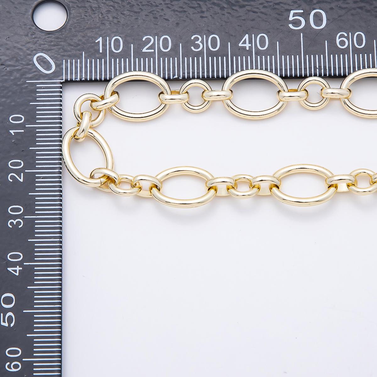 16K Gold Filled 10mm Minimalist Cable Unfinished Chain by Yard Wholesale Bulk for custom Necklace Bracelet | Roll-01879