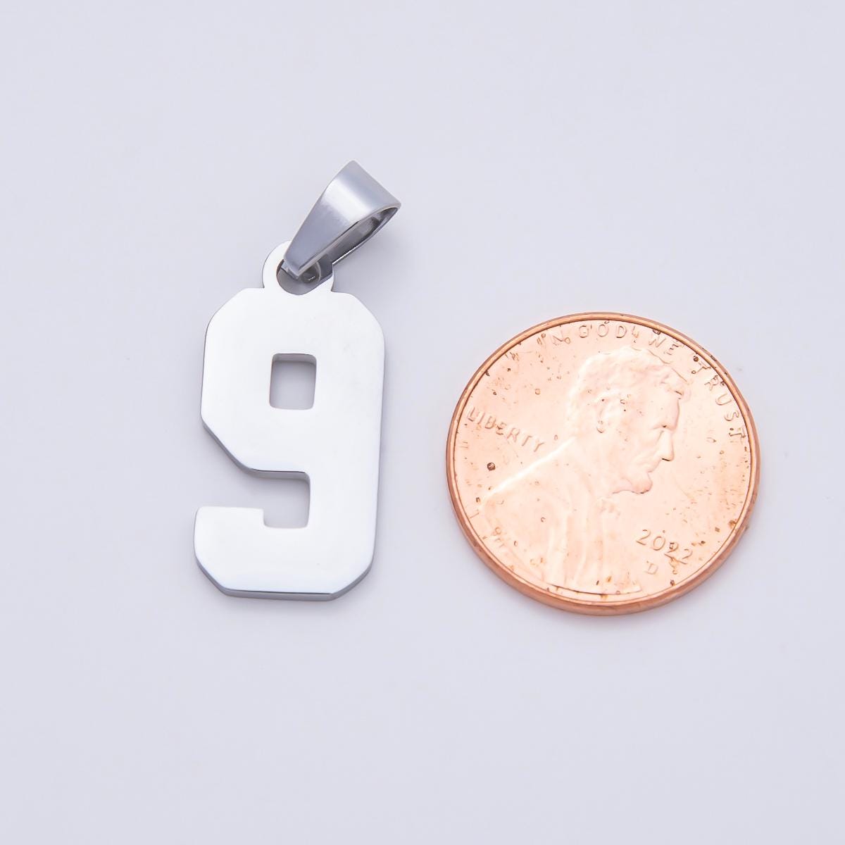 Stainless Steel 23mm Sport Jersey Varsity Number Pendant DIY Supply for Custom Necklace and Bracelet Lucky Charm | Charms-00991