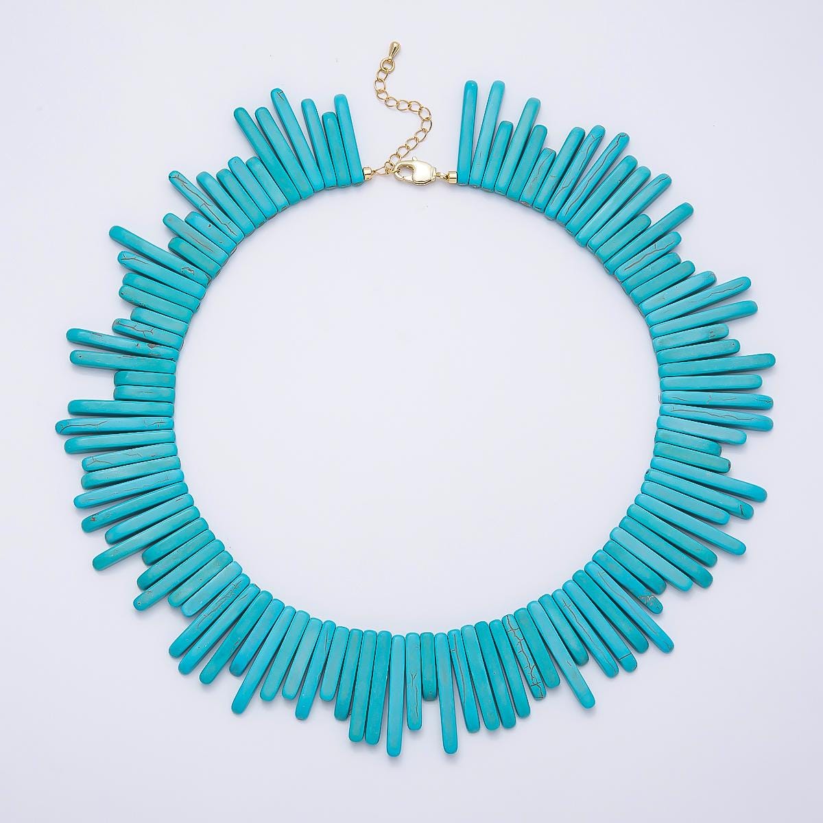 Turquoise Stick Collar Necklace for Statement Jewelry Bohemian Inspired Necklace WA-4757