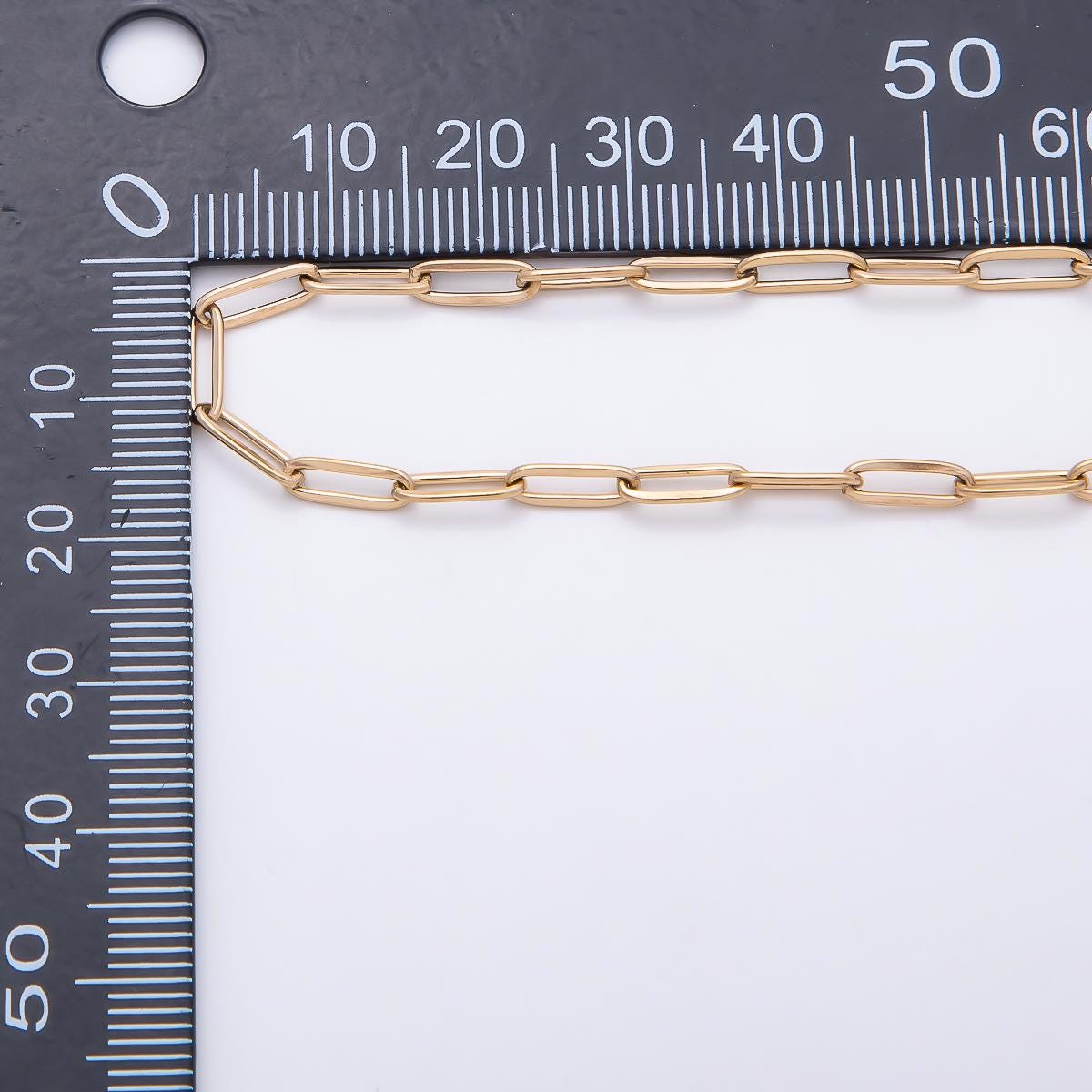PVD Gold Stainless Steel 8.8mm x 3mm Minimalist Paperclip Unfinished Chain by Yard Wholesale Bulk Jewelry for Necklace Bracelet | Roll-01892