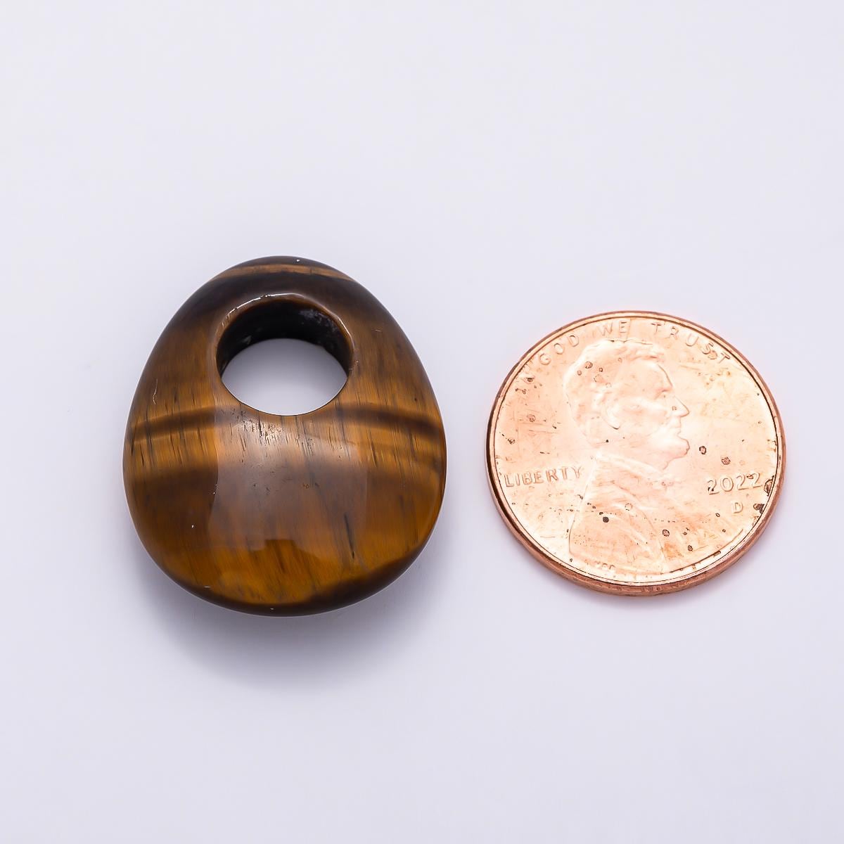 Gemstone Oval Donut Pendant Beads Cord Necklace Charm Drop Charm Semi Precious Stone Findings-470