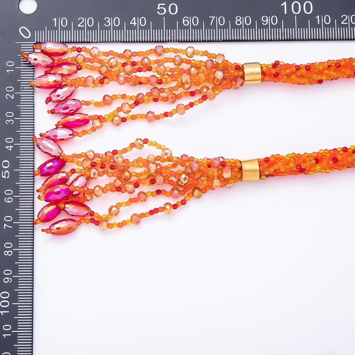 Handmade 7mm Multi Layer Fringe Knot Lariat Multifaceted Crystal Gemstone Chain 36 Inch Necklace Boho Multi Strand Wrap Jewelry | WA-01145