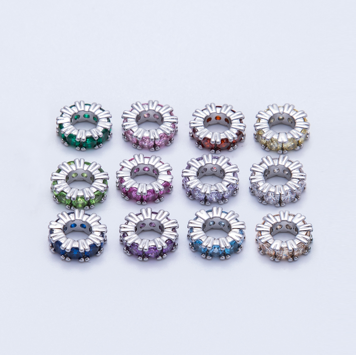 11mm Sparkling multicolor rondelle spacer beads DIY Jewelry Making Supply for custom bracelet necklace for diy jewelry | BEADS-00052