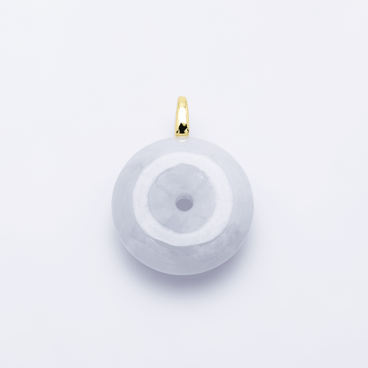 24K Gold Filled 16mm Green Jade Round Donut Charm | M250