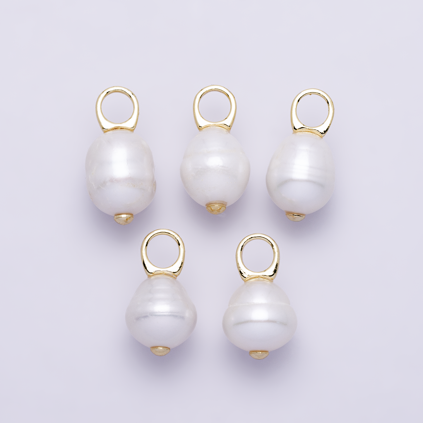 Tiny potato pearl charms white pearl drop pendants dainty charm necklace pendant 13mm pearl drop with bail p1734