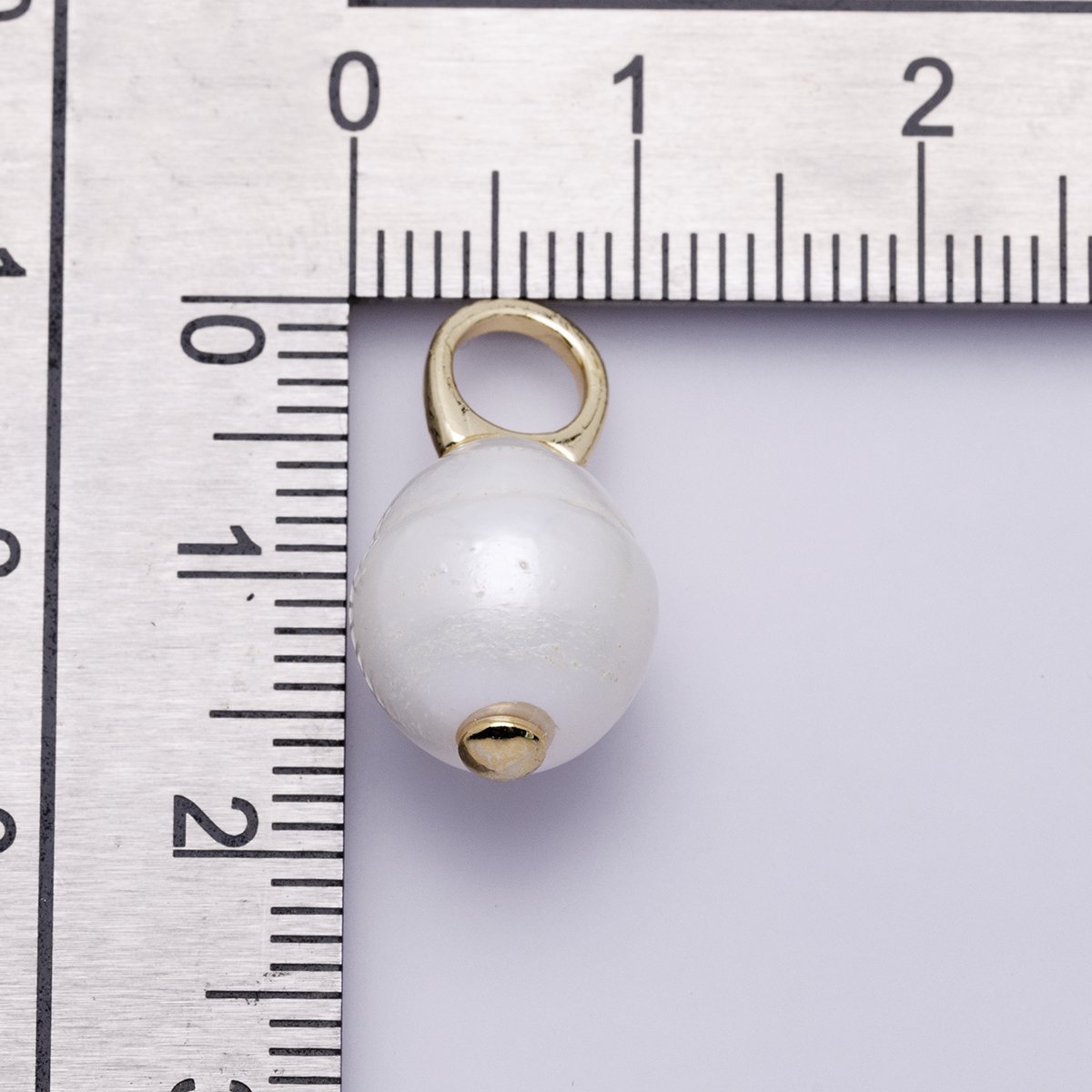 Tiny potato pearl charms white pearl drop pendants dainty charm necklace pendant 13mm pearl drop with bail p1734