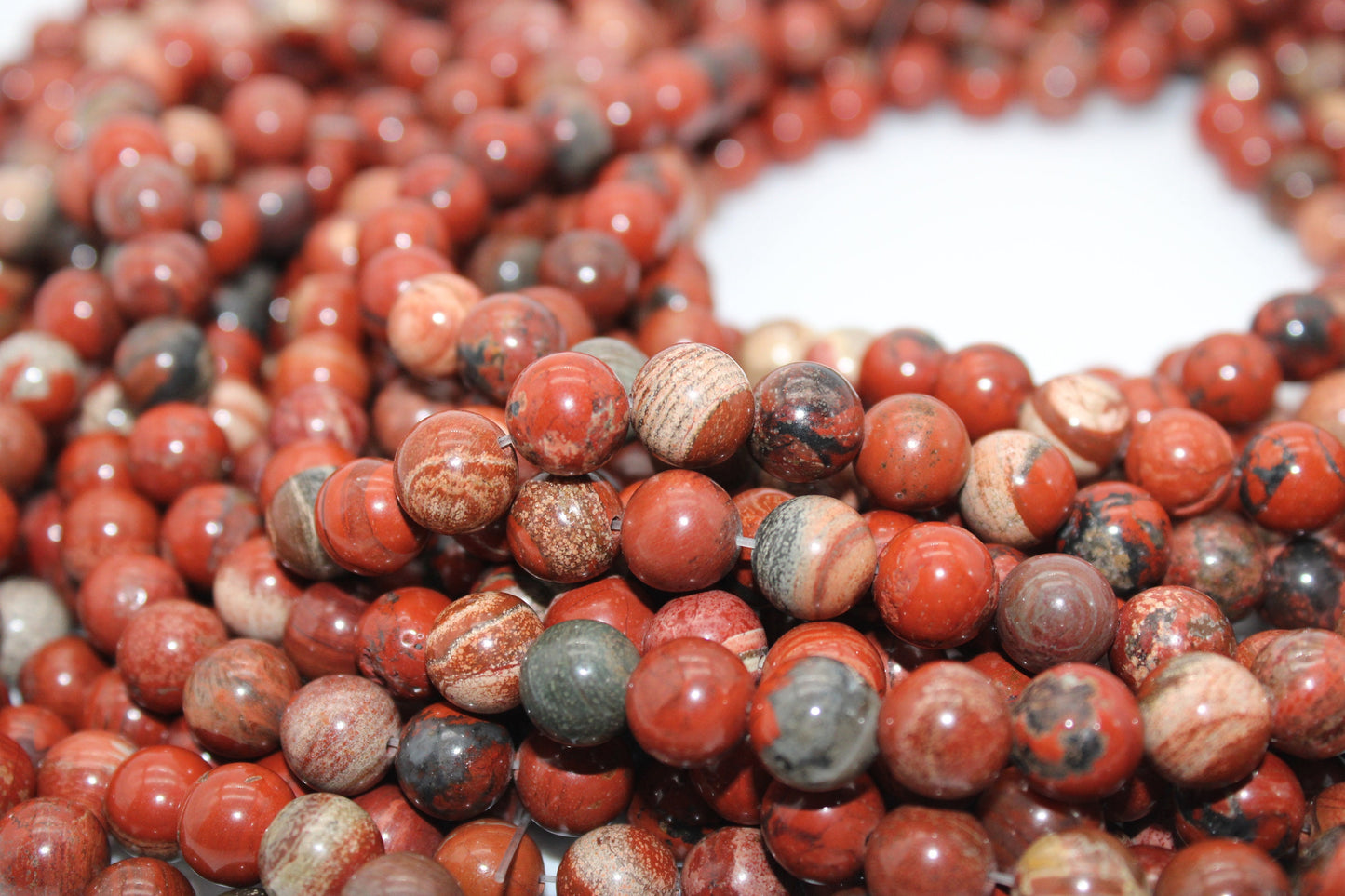 10mm Natural Poppy Jasper Round Beads 15.5", Great Quality, Natural Gemstone, Gemstone Wholeshale