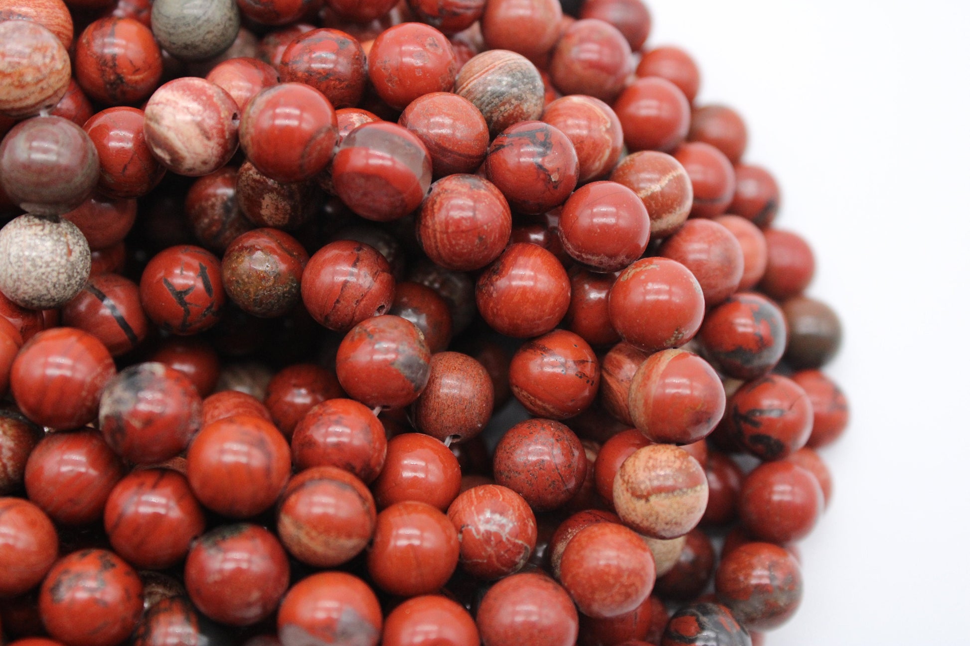 10mm Natural Poppy Jasper Round Beads 15.5", Great Quality, Natural Gemstone, Gemstone Wholeshale