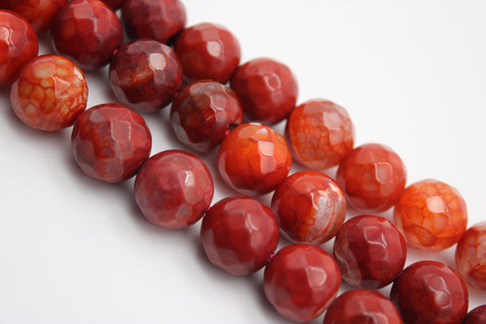 Genuine Natural Red Jasper Loose Beads Faceted Round shape 12mm, Great Quality, Supplies for DIY