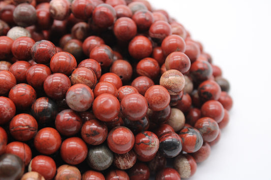10mm Natural Poppy Jasper Round Beads 15.5", Great Quality, Natural Gemstone, Gemstone Wholeshale