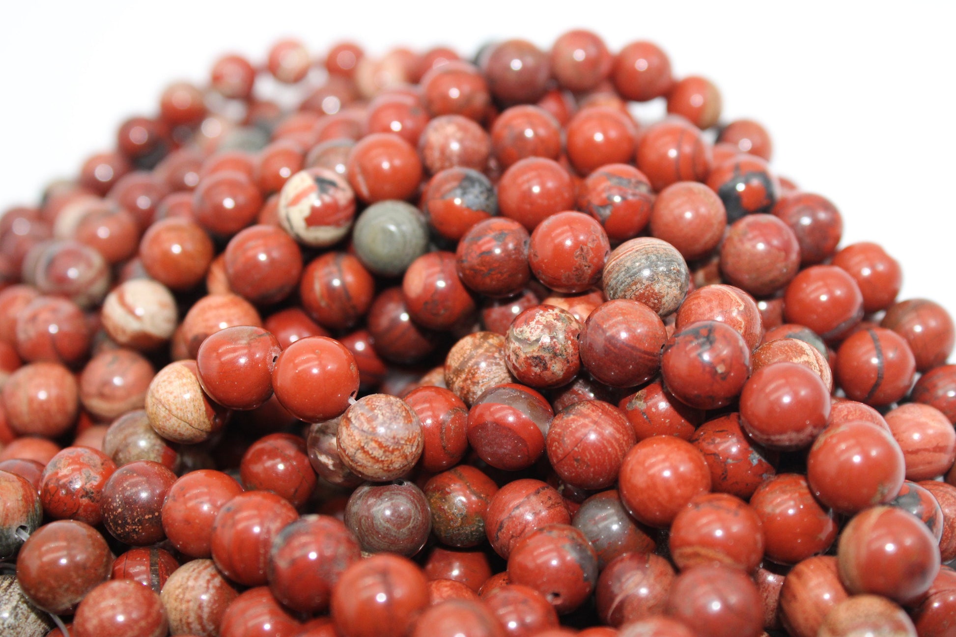 10mm Natural Poppy Jasper Round Beads 15.5", Great Quality, Natural Gemstone, Gemstone Wholeshale