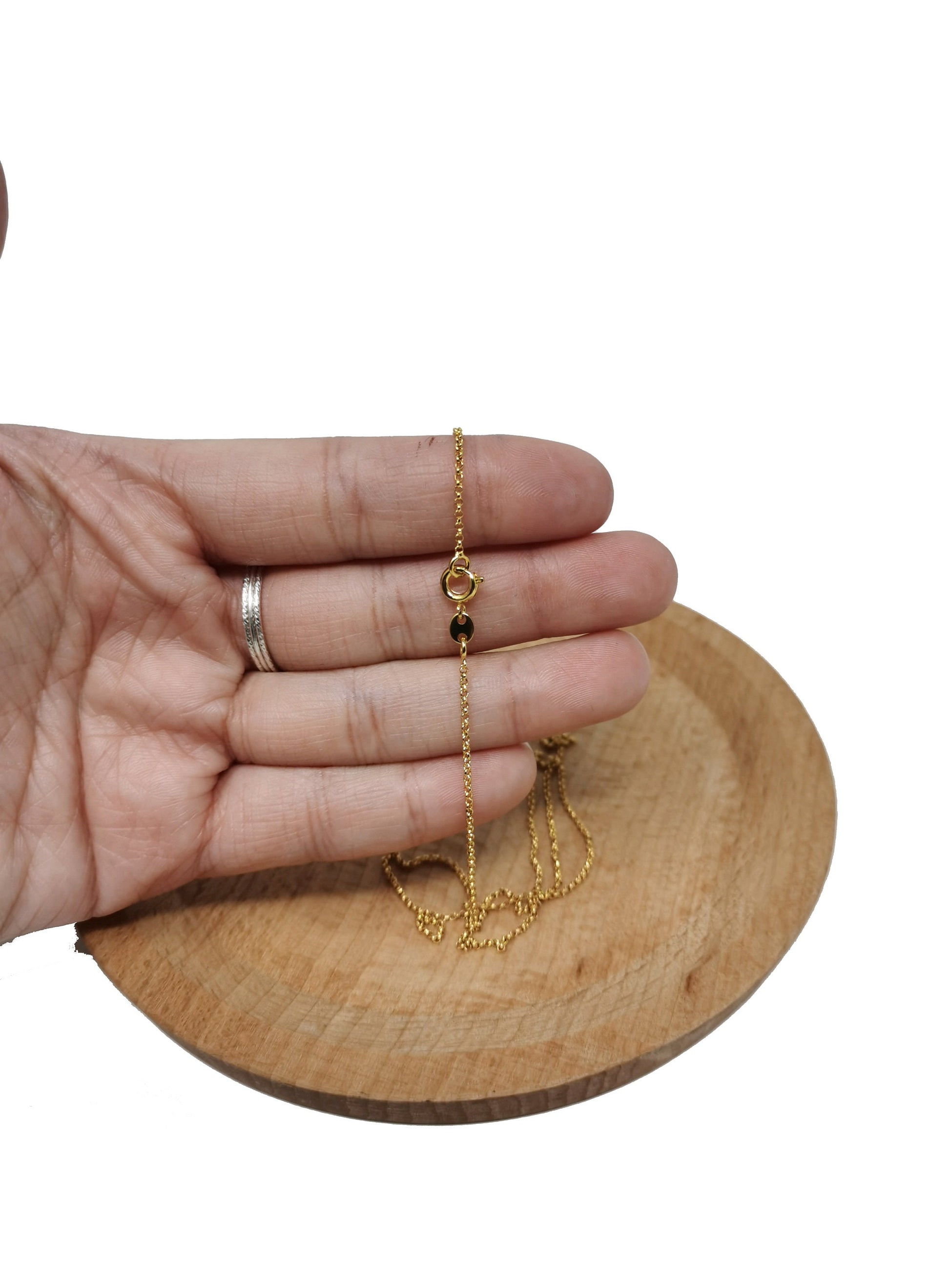 23.5'' Ready to Use 24K Gold Filled Cable Rolo Necklace Chain, Layering Cable Chain Rolo Dainty Necklace, For Pendant Charm Necklace, 398