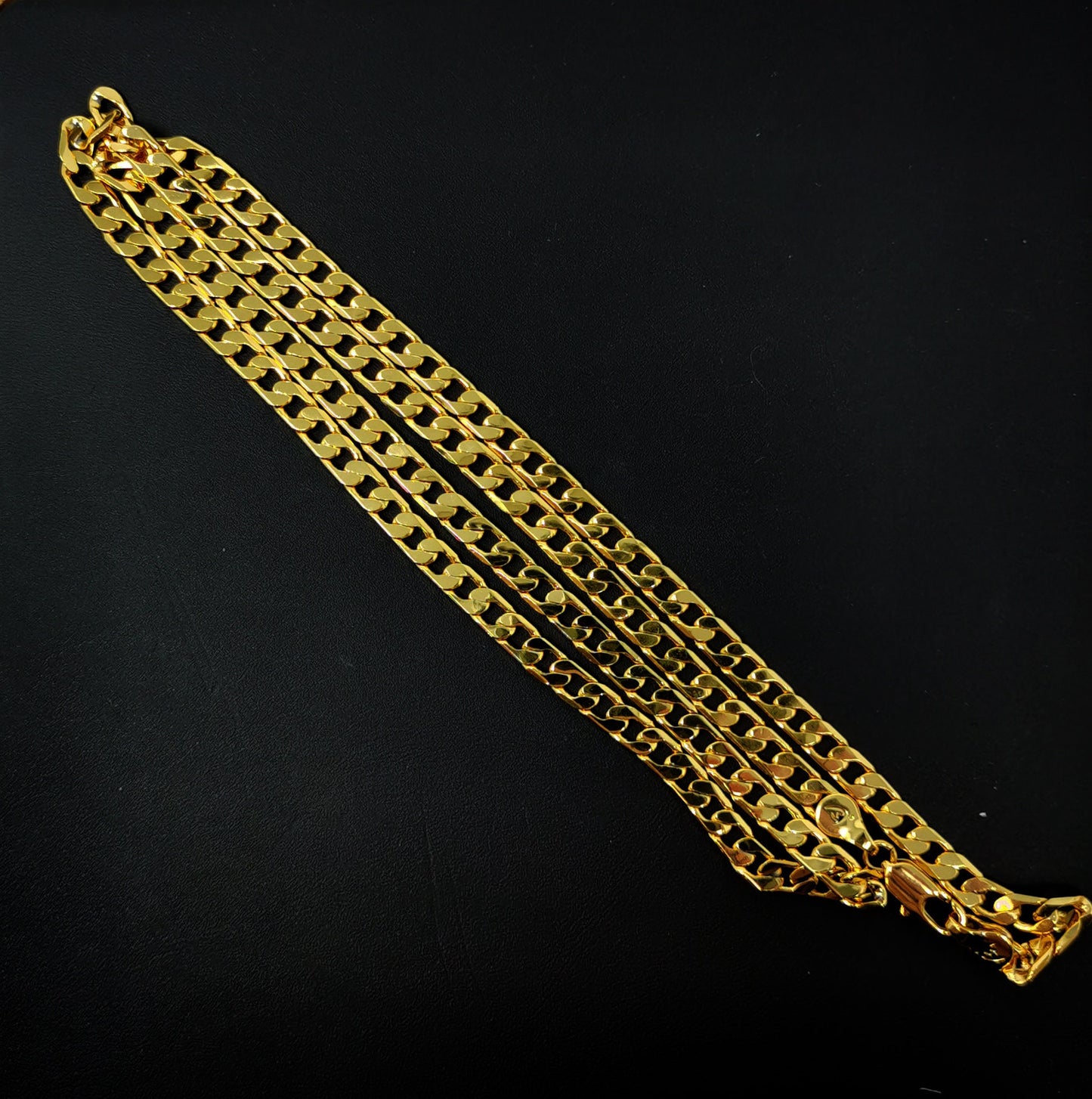 1pc 23.5'' Ready to Use 24K Gold Filled Cuban CurbNecklace ChainLayer Cuban Curb Chain Dainty Necklace,ForPendant Charm Necklace Making, 416