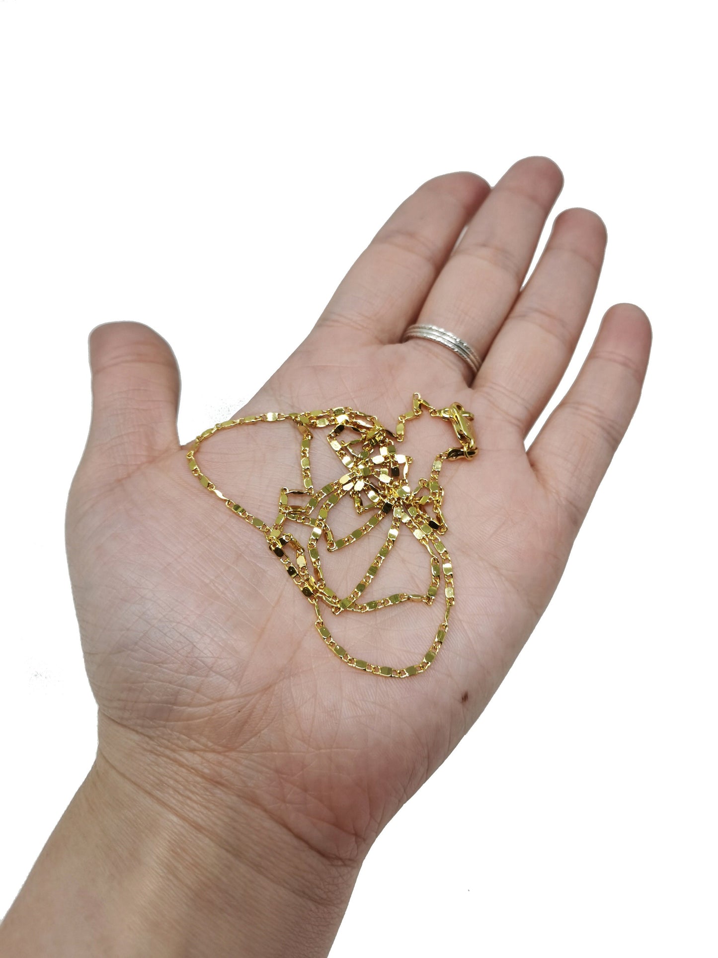 1pc 17.8' Ready to Use 24KGold Unique Necklace Chain,Layering Sunburst Chain Dainty Necklace, Perfect for Pendant Charm Necklace, 981