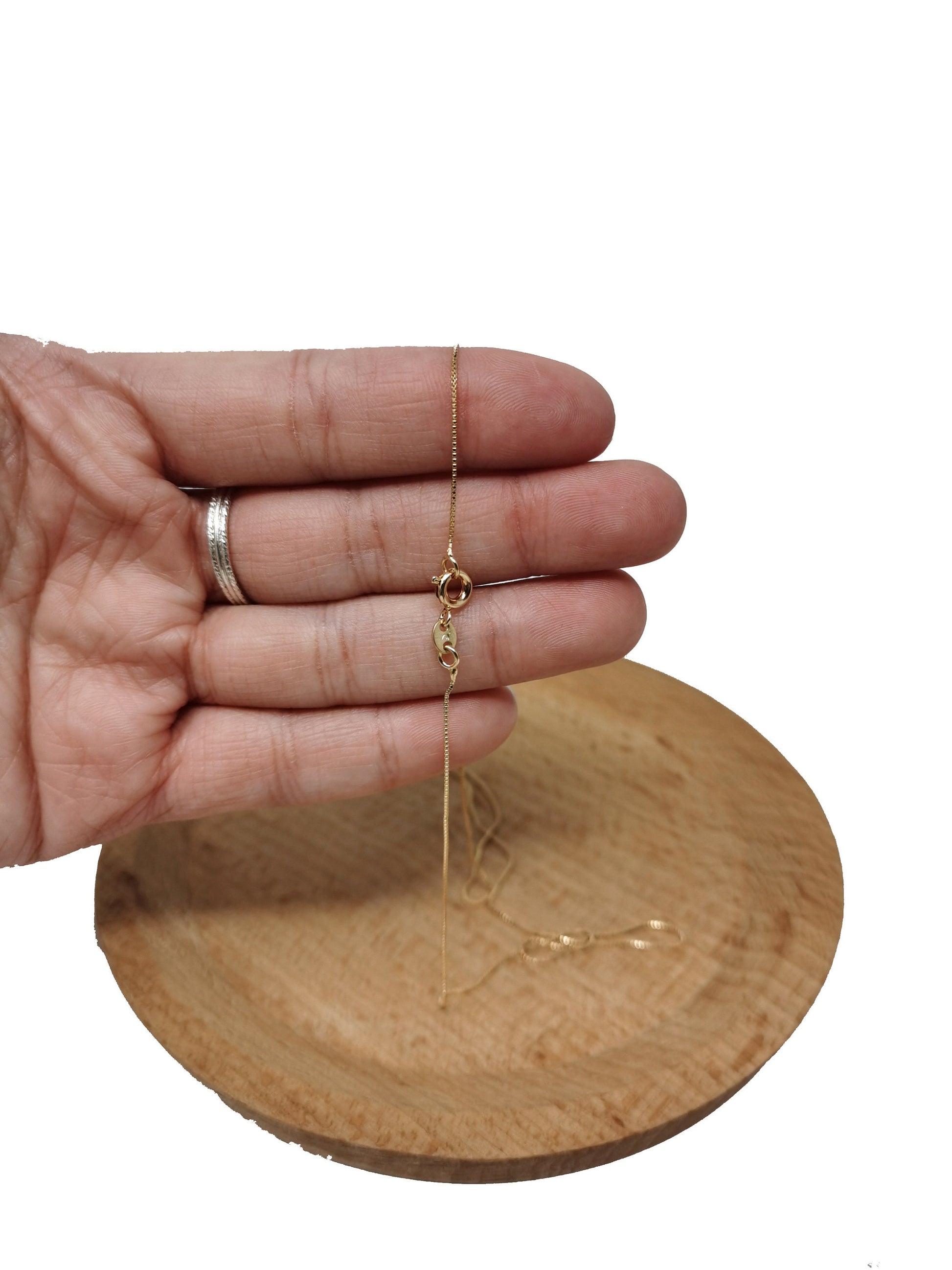 1pc 17.7'' ready to wear 18k Gold Square Box Chain Necklace, Layering Dainty Box Chain For Jewelry Making with Pendant Charm, 272,294