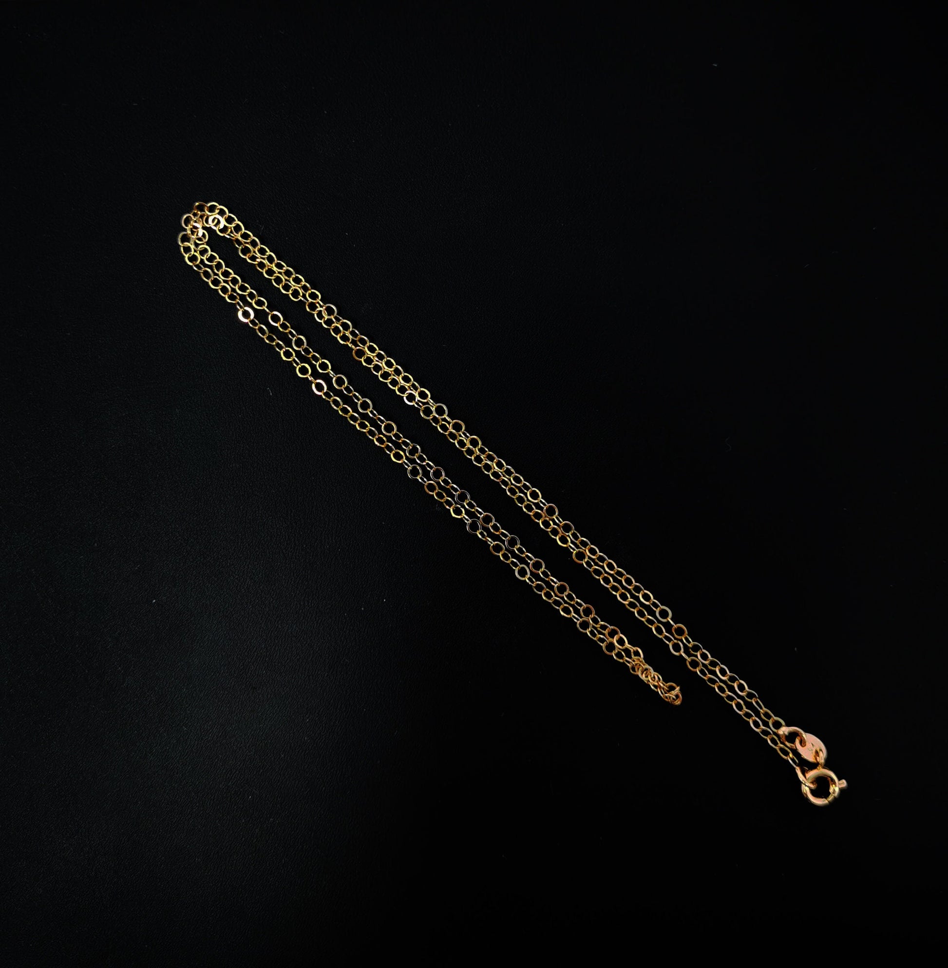 17.7'' Ready to Use 18K Gold Filled Thin Rolo Necklace Chain, Layering Cable Chain Rolo Dainty Necklace, For Pendant Charm Necklace,CH- 429