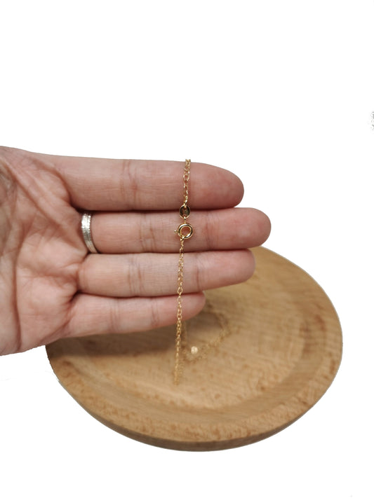 17.7'' Ready to Use 18K Gold Filled Thin Rolo Necklace Chain, Layering Cable Chain Rolo Dainty Necklace, For Pendant Charm Necklace,CH- 429