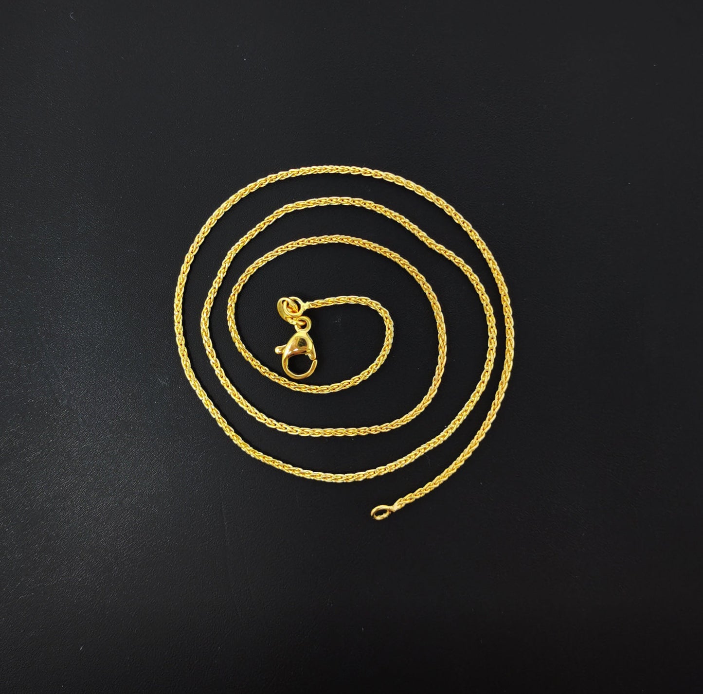 1pc 17.7'' Ready to Use 24K Gold Filled Wheat Necklace Chain, Layer Fox Tail Chain Dainty Necklace, For Pendant Charm Necklace Making,CH-432