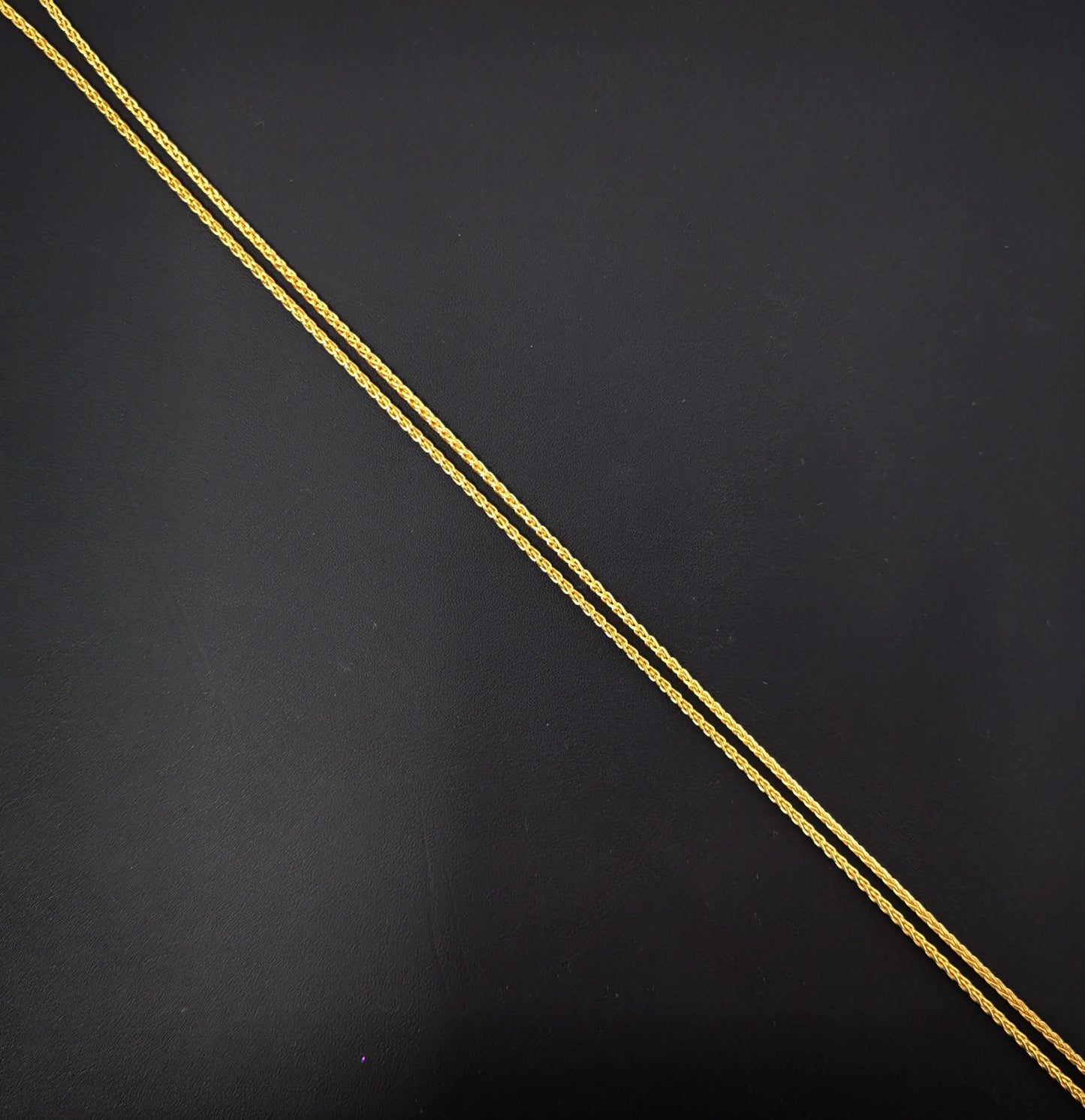1pc 17.7'' Ready to Use 24K Gold Filled Wheat Necklace Chain, Layer Fox Tail Chain Dainty Necklace, For Pendant Charm Necklace Making,CH-432