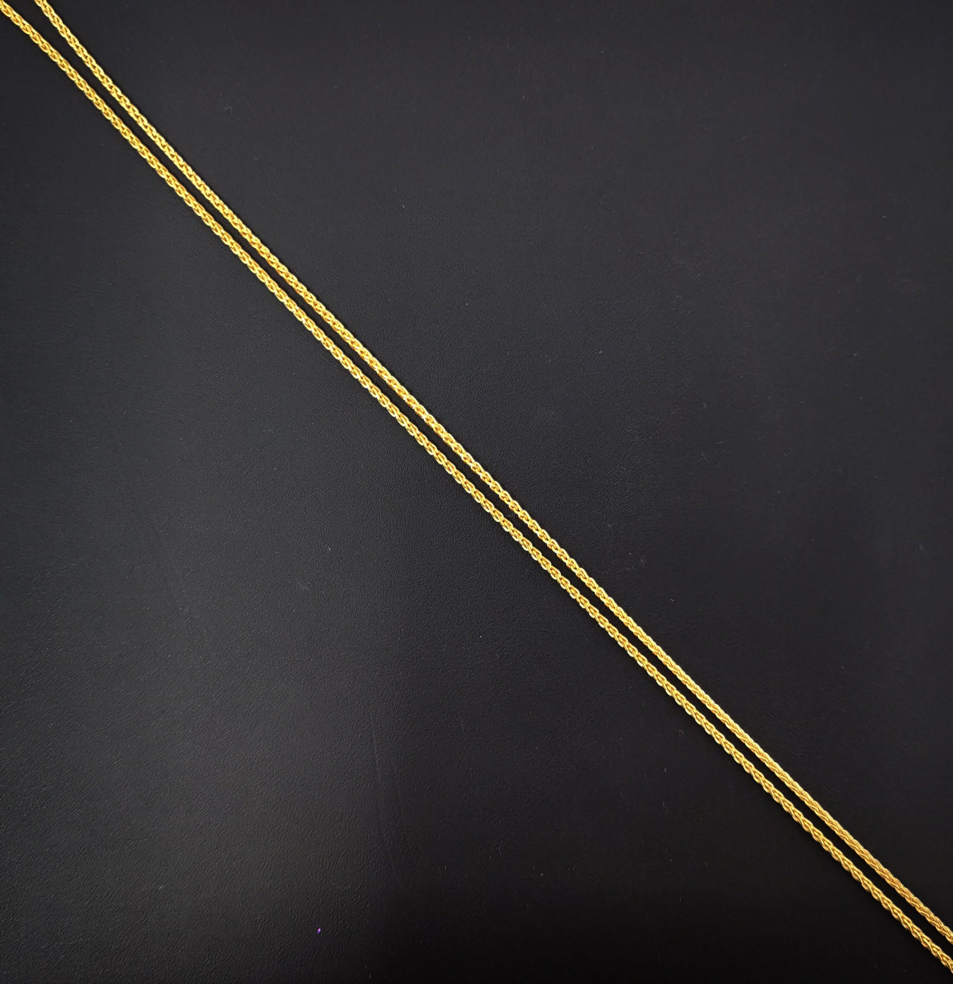 1pc 17.7'' Ready to Use 24K Gold Filled Wheat Necklace Chain, Layer Fox Tail Chain Dainty Necklace, For Pendant Charm Necklace Making,CH-432