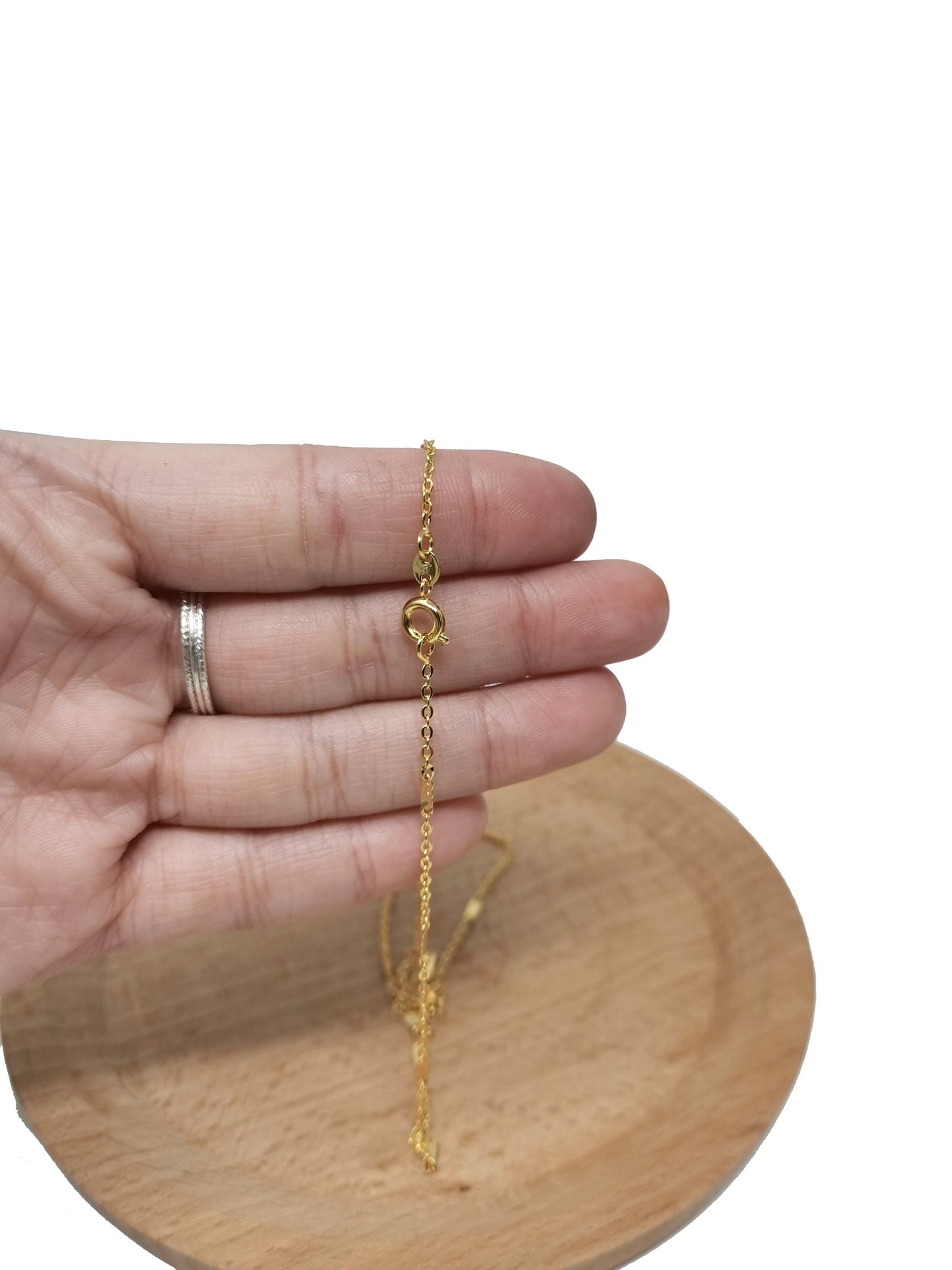17.7'' Ready to Use 24K Gold Filled Thin Rolo Necklace Chain, Layering Rolo Chain Dainty Necklace, For Pendant Charm Necklace Making,CH-436