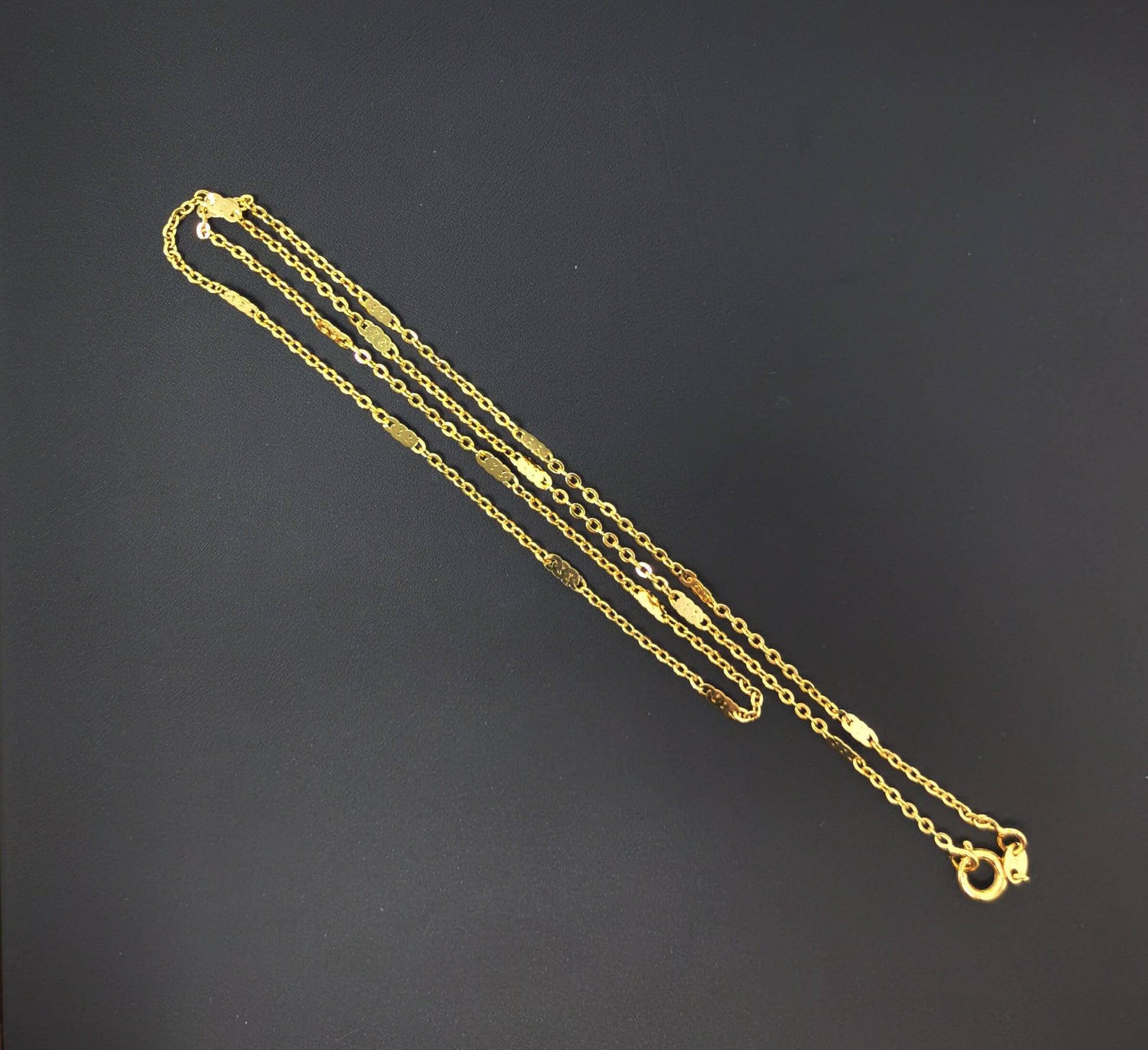 17.7'' Ready to Use 24K Gold Filled Thin Rolo Necklace Chain, Layering Rolo Chain Dainty Necklace, For Pendant Charm Necklace Making,CH-436