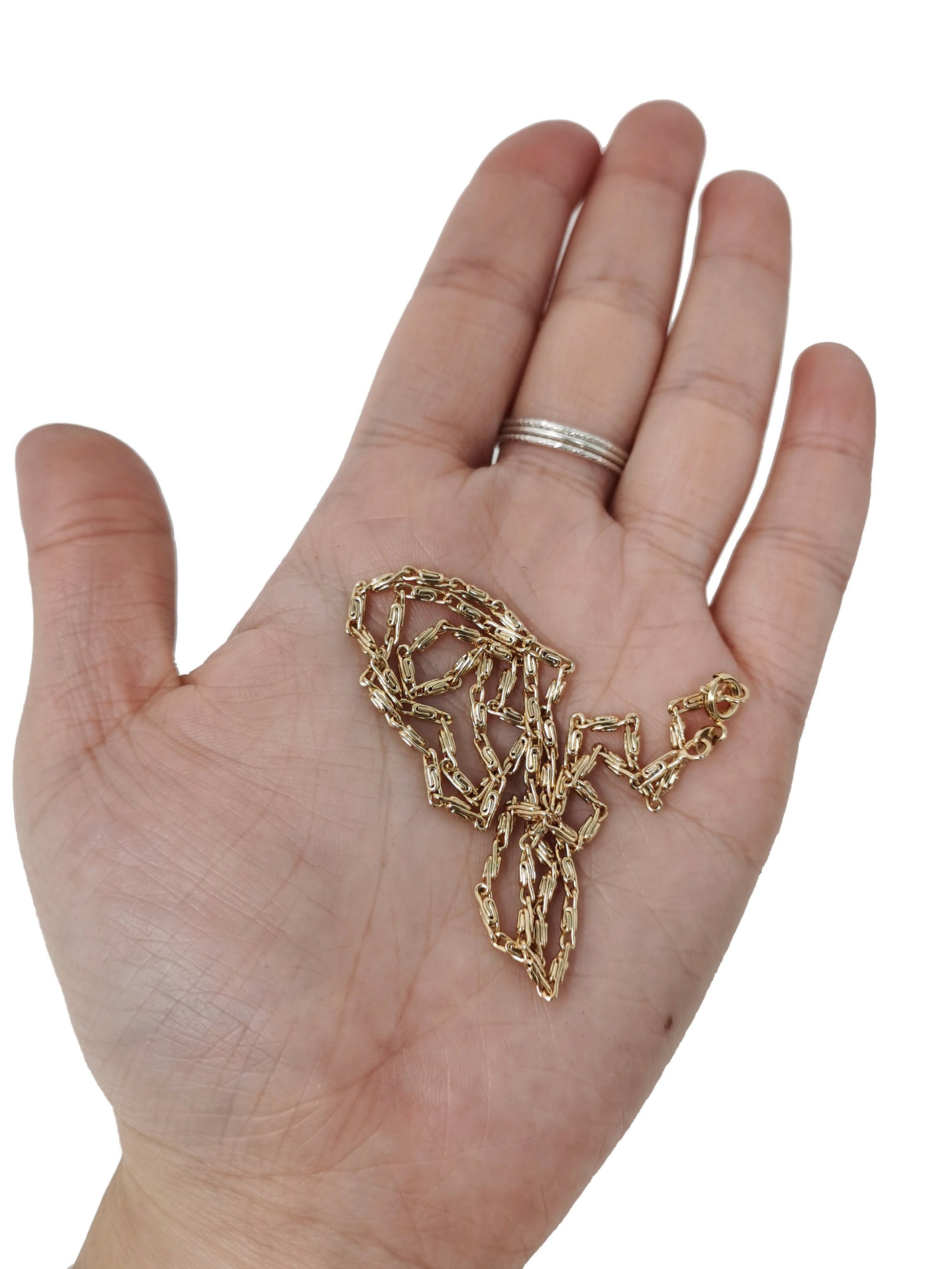 1pc 17.7'' Ready to Use 18K Gold Unique Necklace Chain, Layering Unique Chain Dainty Necklace, Perfect for Pendant Charm Necklace,441