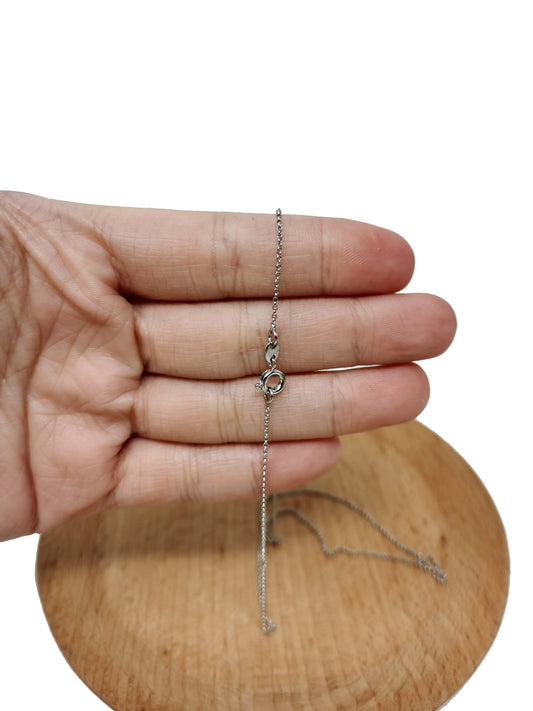 17.7'' Ready to Use White Gold Filled Thin Rolo Necklace Chain, Layering Rolo Chain Dainty Necklace, For Pendant Charm Necklace Making, 451