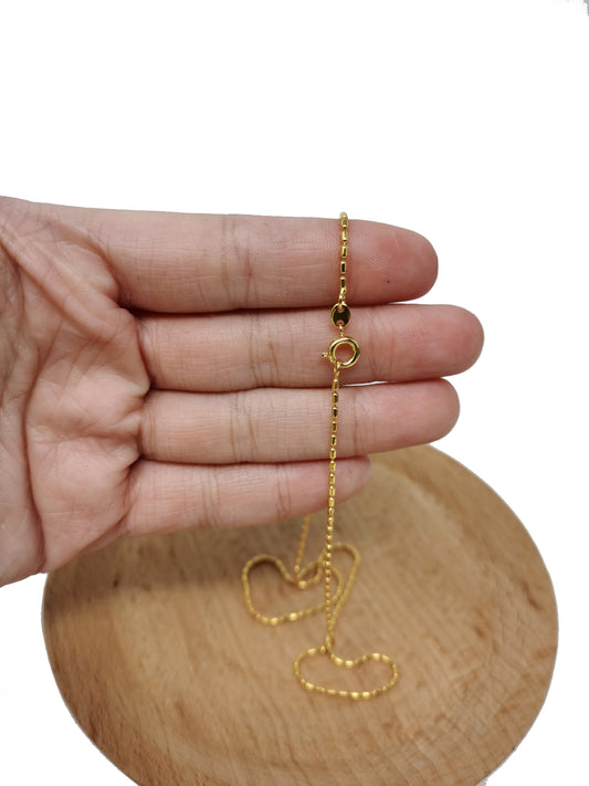 1pc 17.7'' Ready to Use 24K Gold Bead Necklace Chain, Layering Beaded Chain, Dainty Beaded Necklace, For Pendant Charm Chain, 460