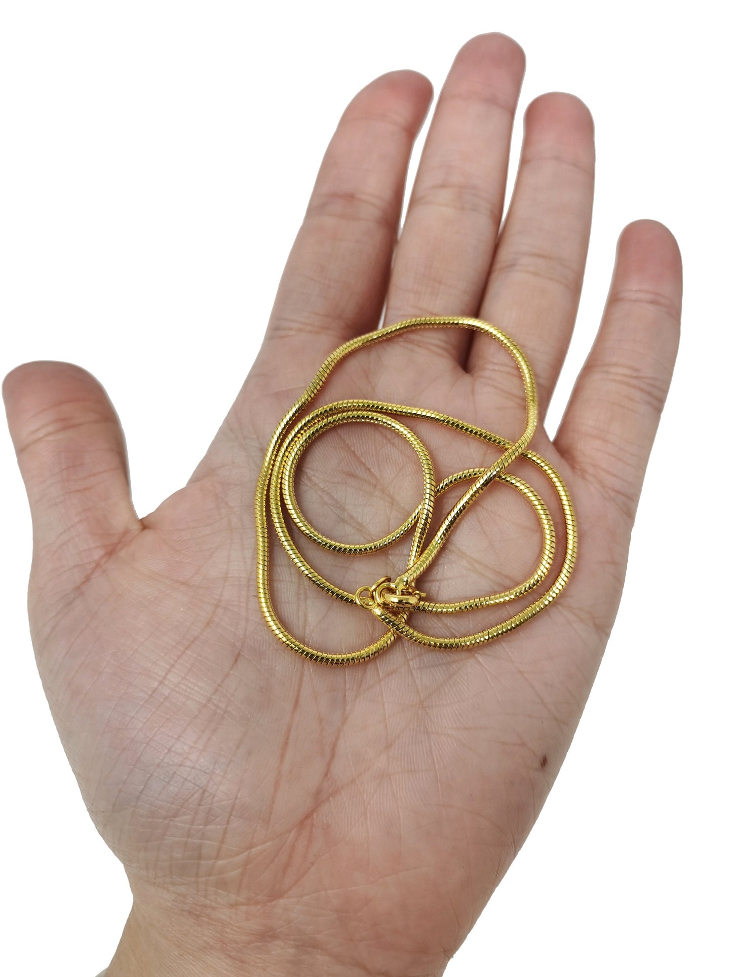 1pc 21.5'' Ready to Use 24K Gold Cocoon Necklace Chain, Layer Snake Chain Dainty Necklace, For Pendant Charm Necklace Making, 198